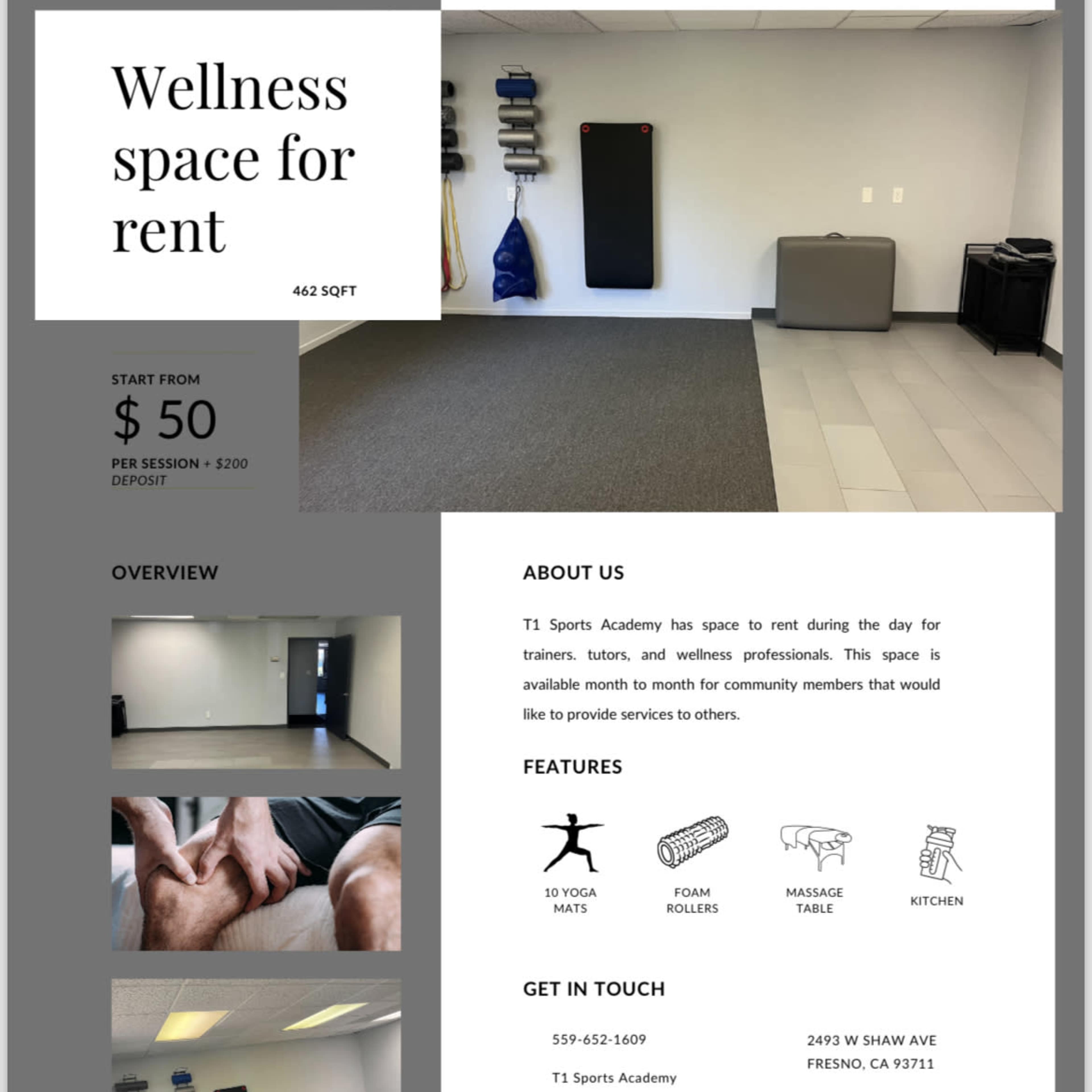 Wellness Room in Commercial Area Image in Fresno, Fresno, CA