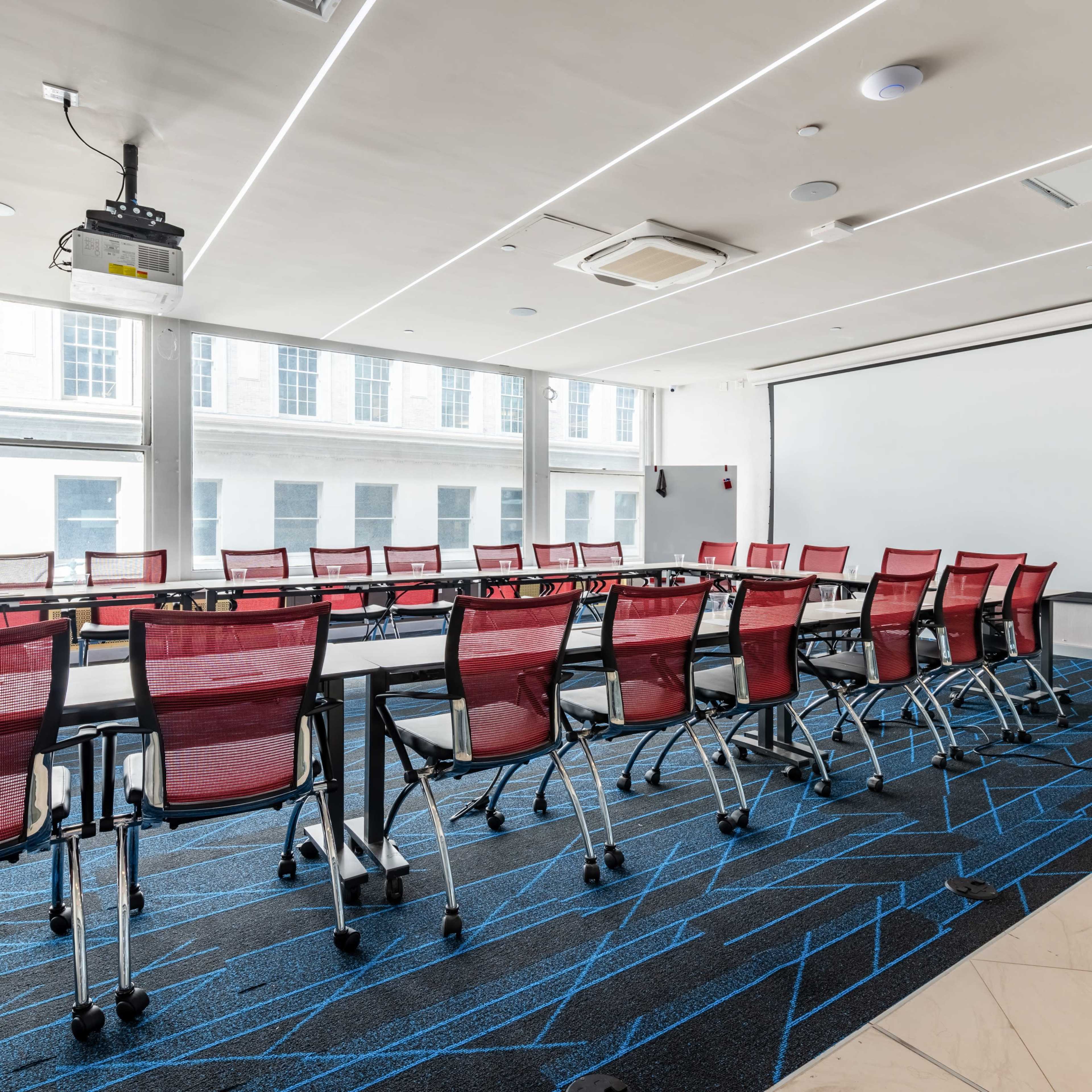 GRAND OPENING PROMO - Picasso Room - Floor to Ceiling Private Conference Room at Conference Center + Lounge +Phone Booths  + Recharge Area + Rooftop Space Image in Midtown Manhattan, New York, NY