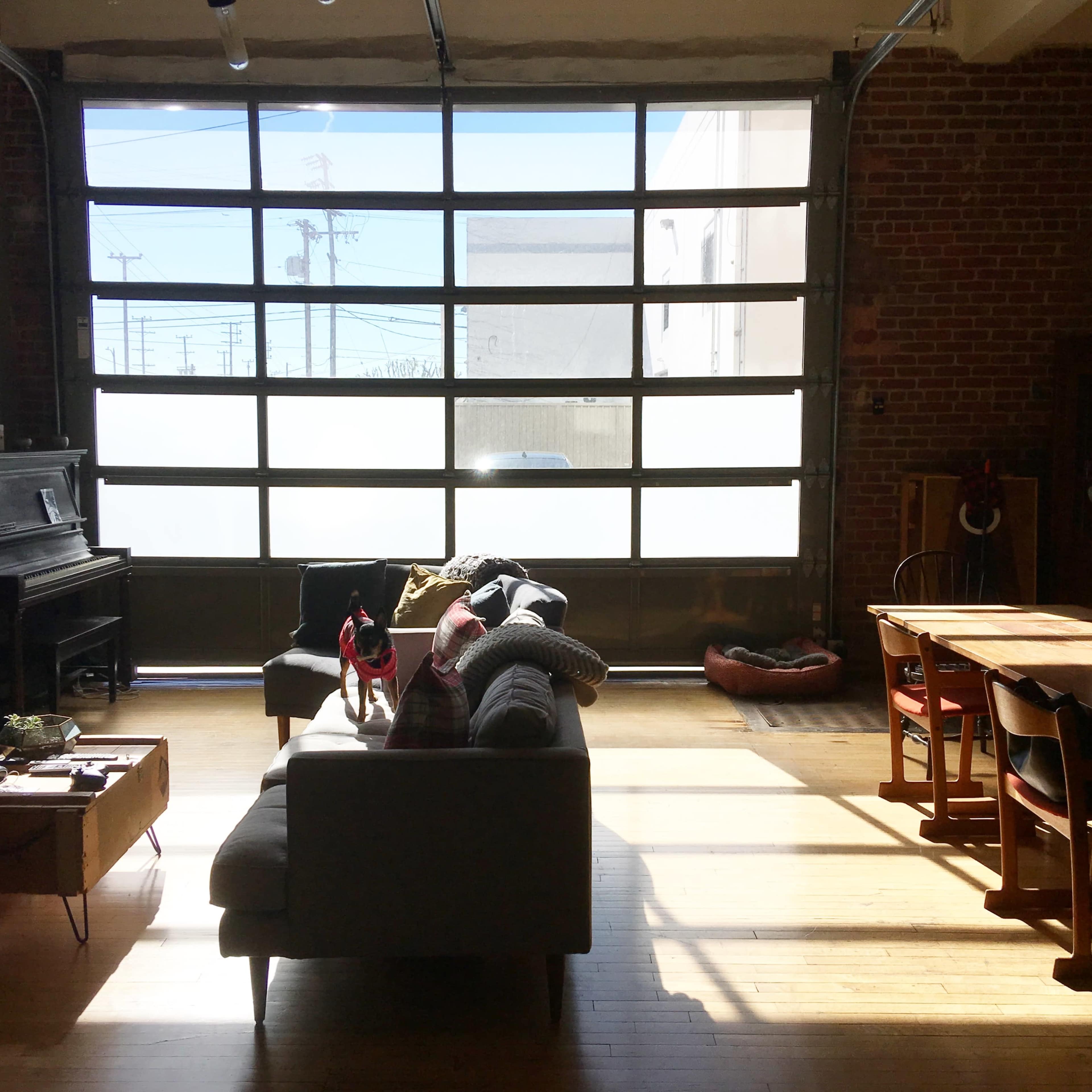 Industrial Garage loft with Gothic, Colonial, and Mid mod staging. Image in Central LA, Los Angeles, CA
