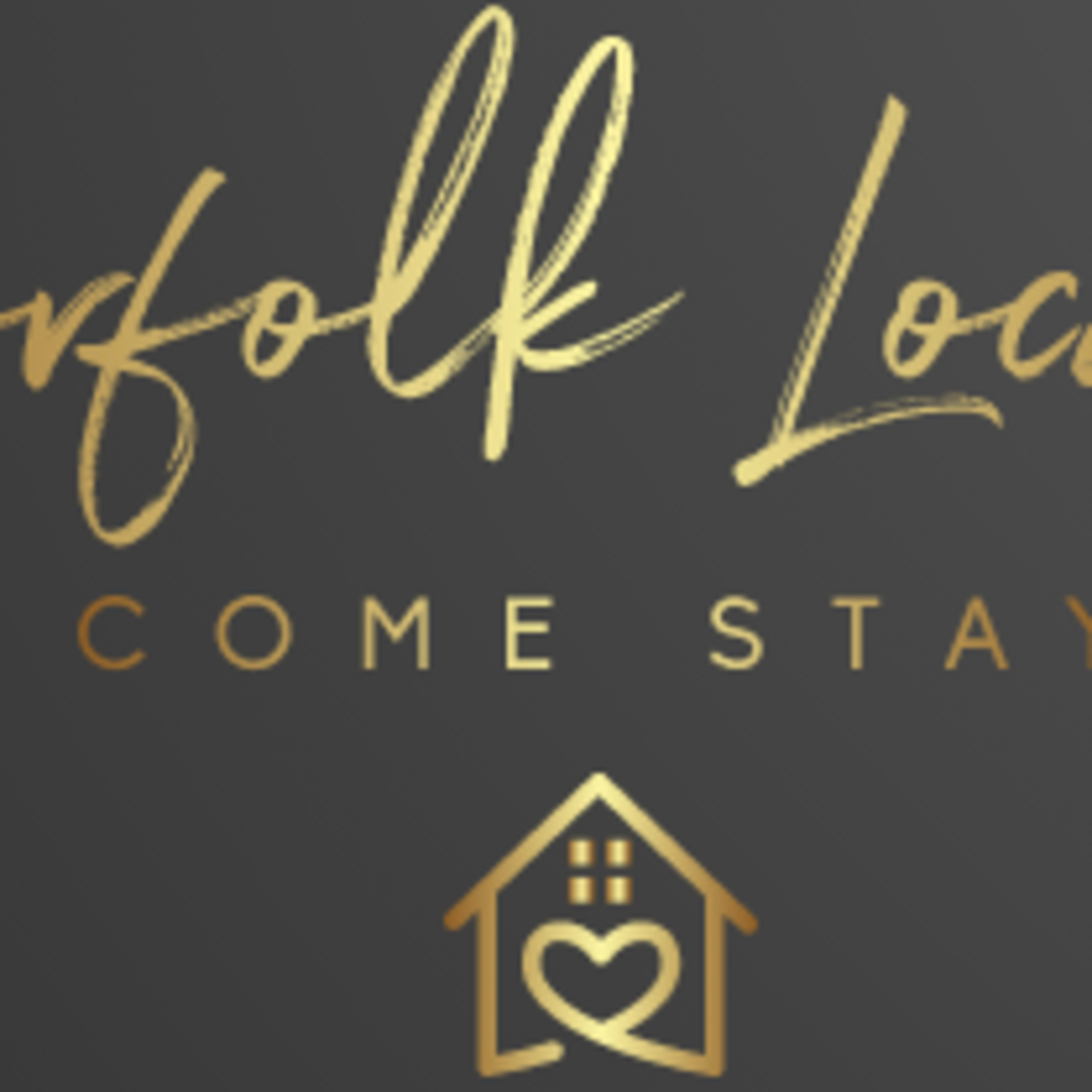 The text "Norfolk Locale" in a decorative font, with the phrase "COME STAY" below and an icon of a house with a heart.