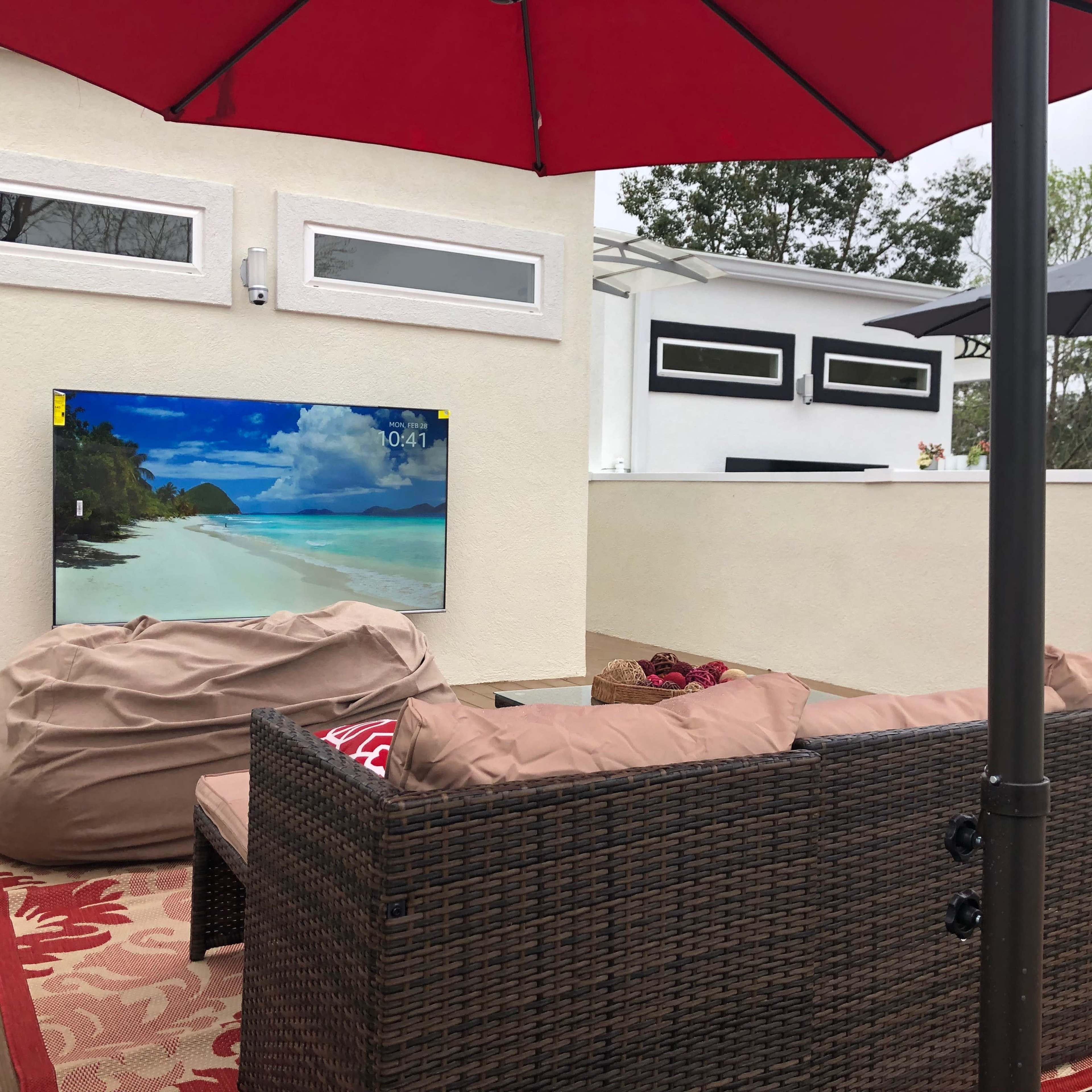 Newly Constructed 3 Story Modern Contemporary Townhome with Swanky Rooftop Patio Decorated with Silk Flowers. Image in Tallahassee, Tallahassee, FL