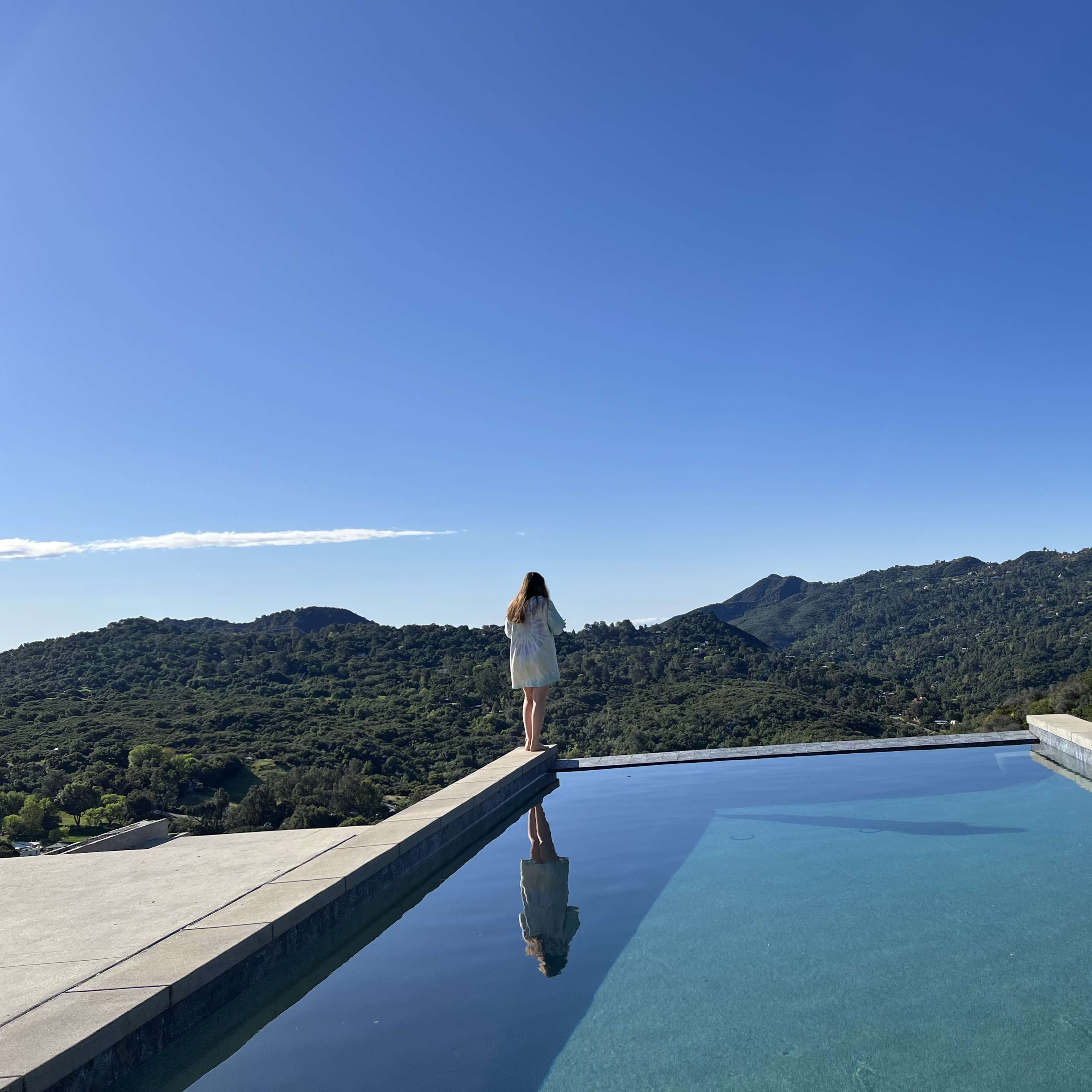 Infinity Pool with Unobstructed Canyon Views and Large Deck Image in Topanga, Topanga, CA