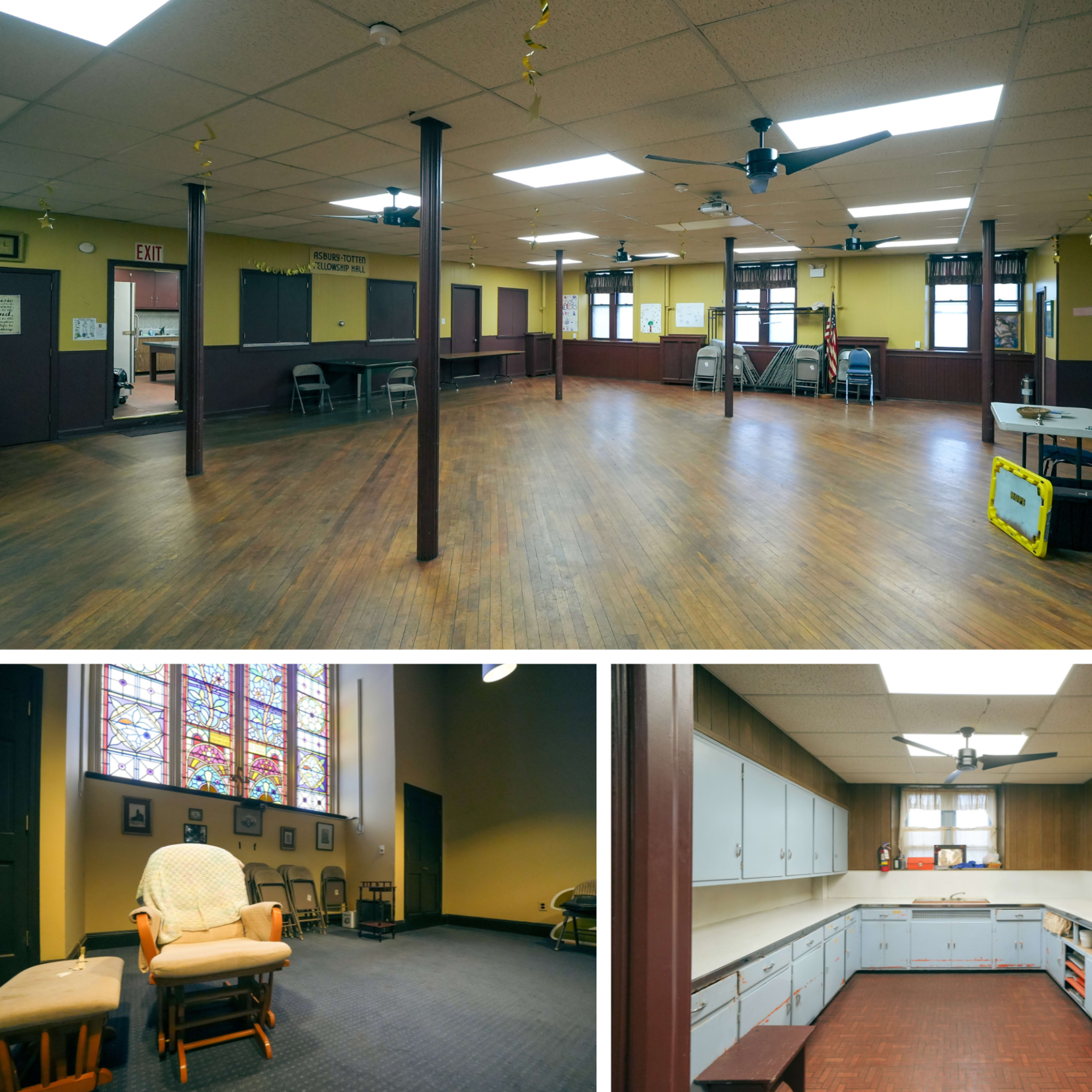 Grand Historic Hall with Vaulted Ceilings, Stained Glass Image in Tottenville, Richmond County, NY