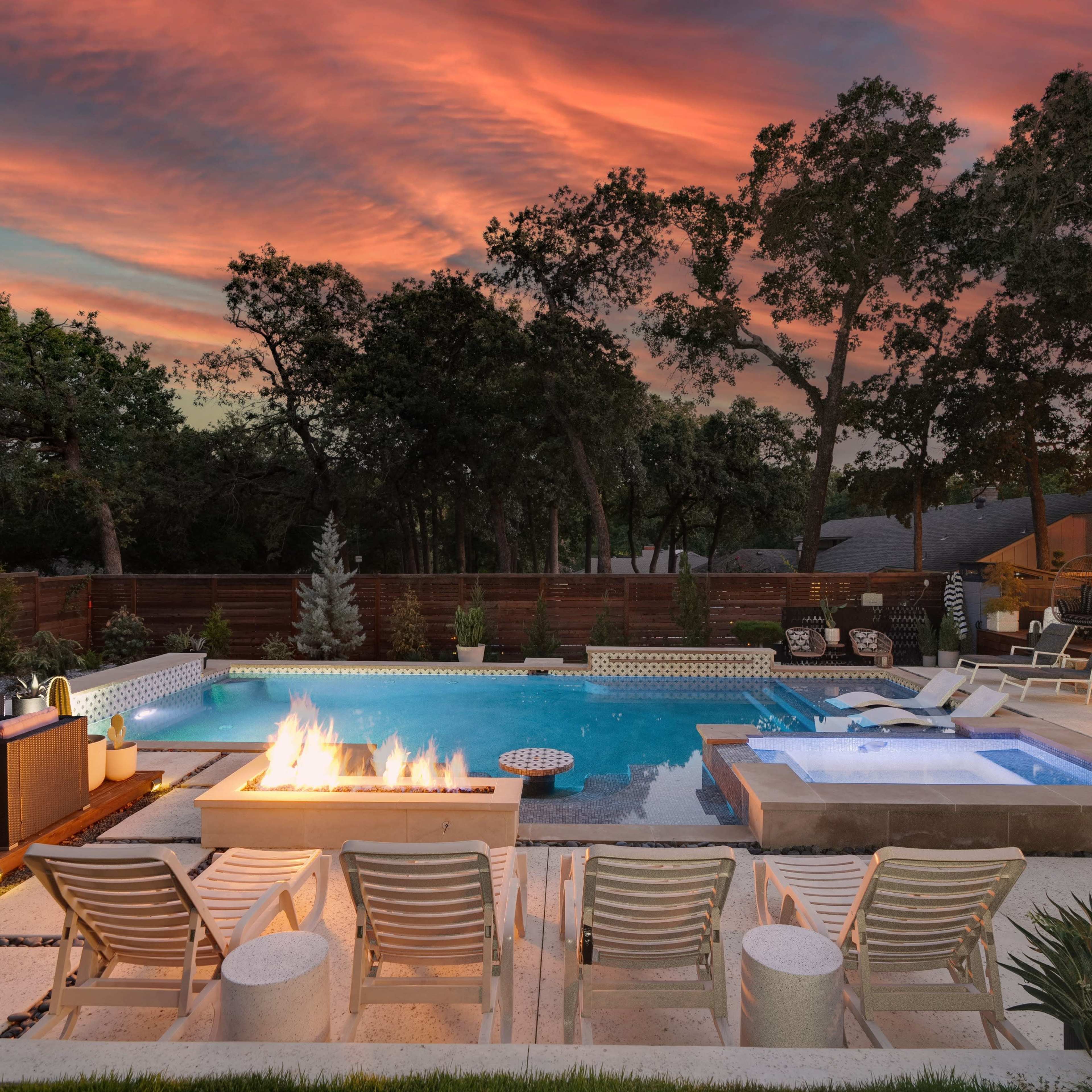 Luxury Resort Style Outdoor Space with Pool Image in Denton, Denton, TX