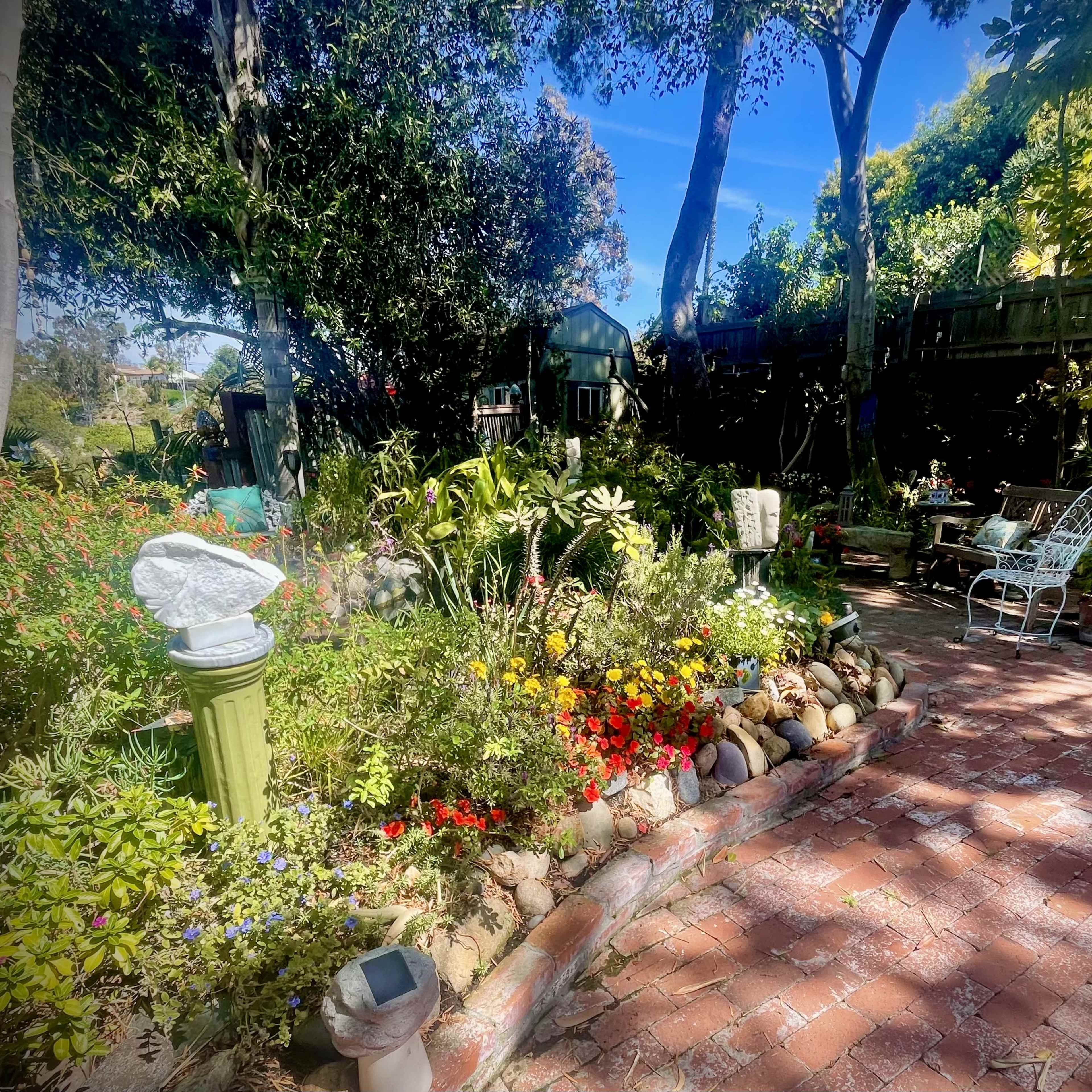 Gorgeous Bricked-In Backyard Botanical Art and Sculpture Garden on Canyon Near Downtown. Image in North Park, San Diego, CA