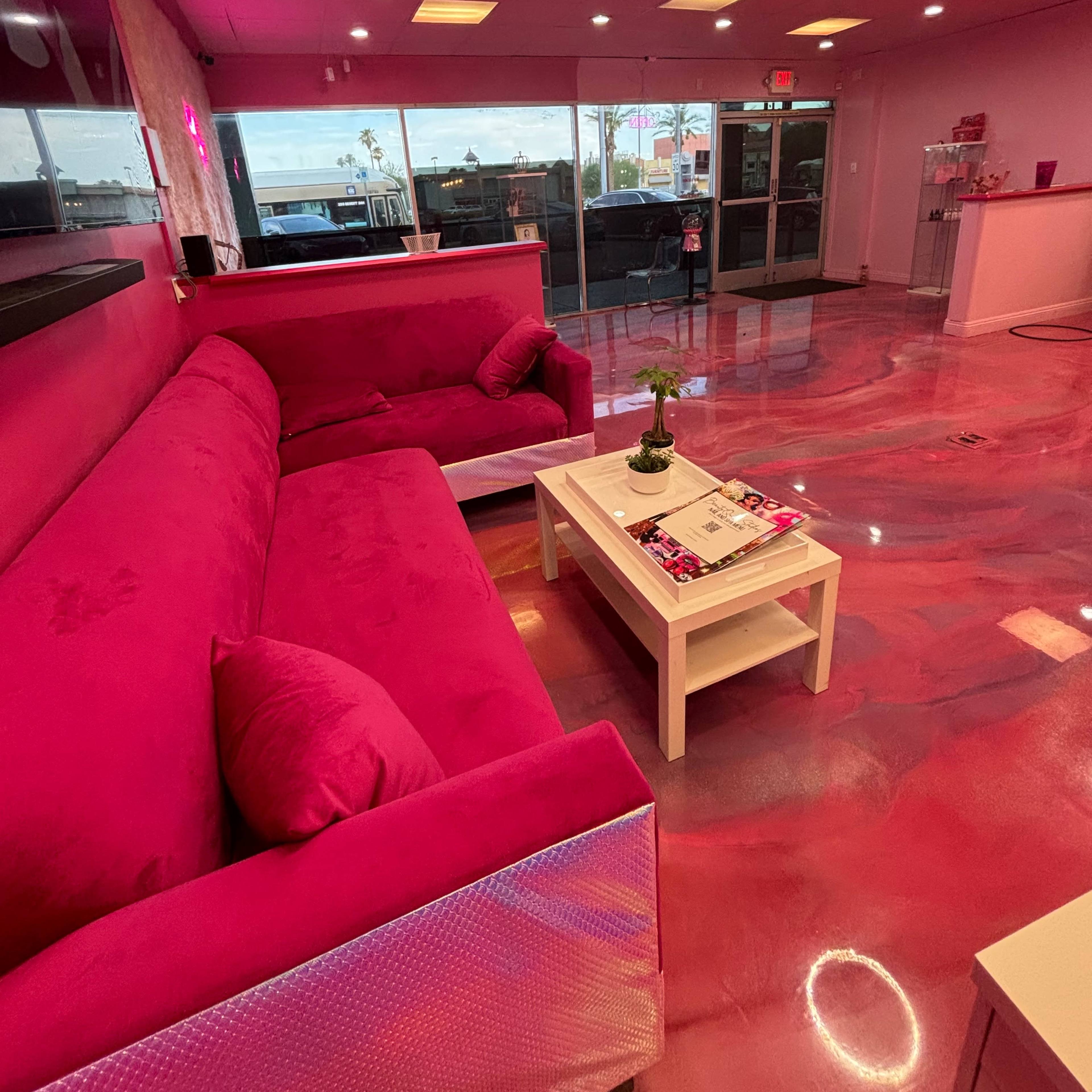 Modern all pink salon great for filming, hosting classes and etc! Image in Paradise, Las Vegas, NV