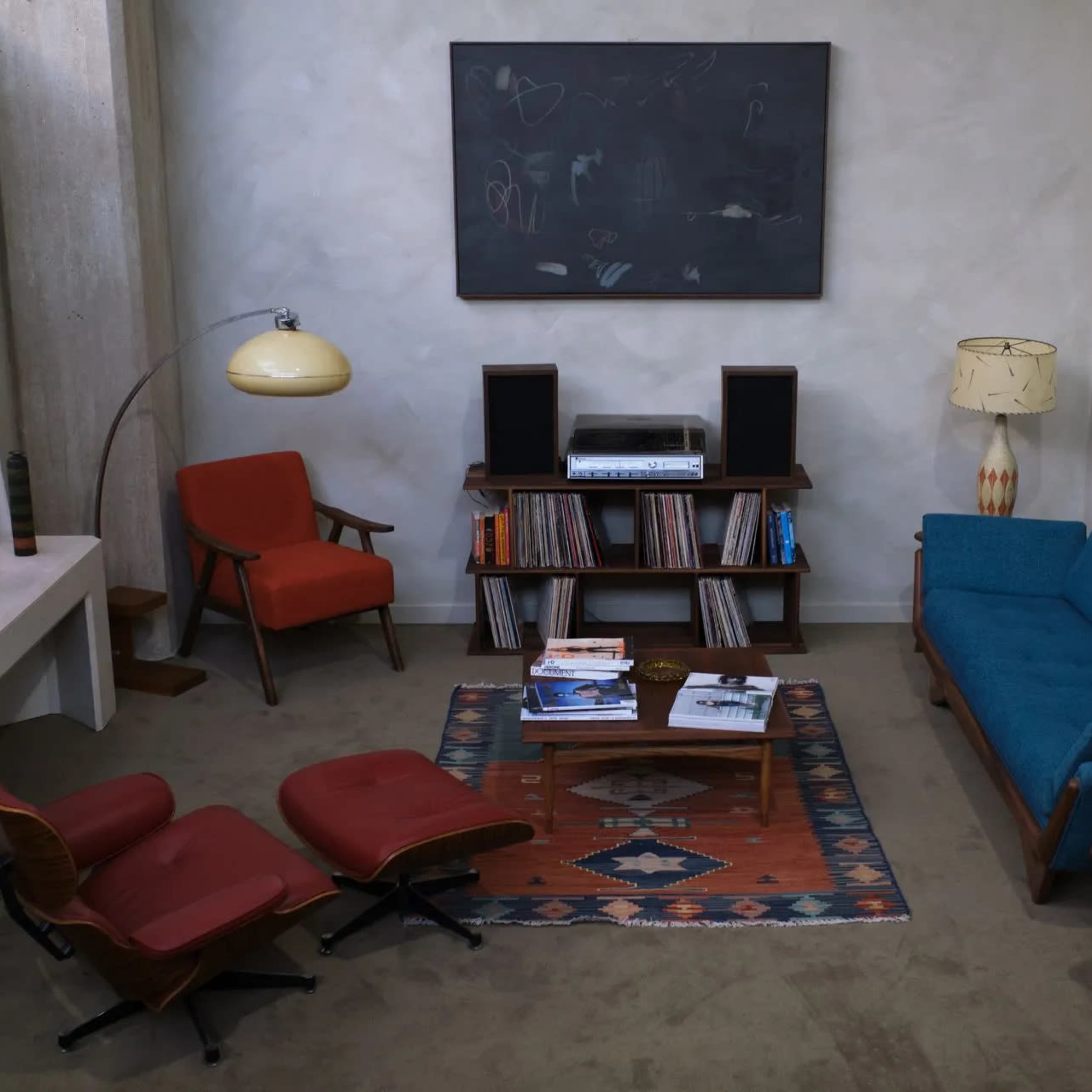 Living Room Set w/ Vintage Inspired Furniture and Limewash Textured walls Image in Huntington Park, Vernon, CA