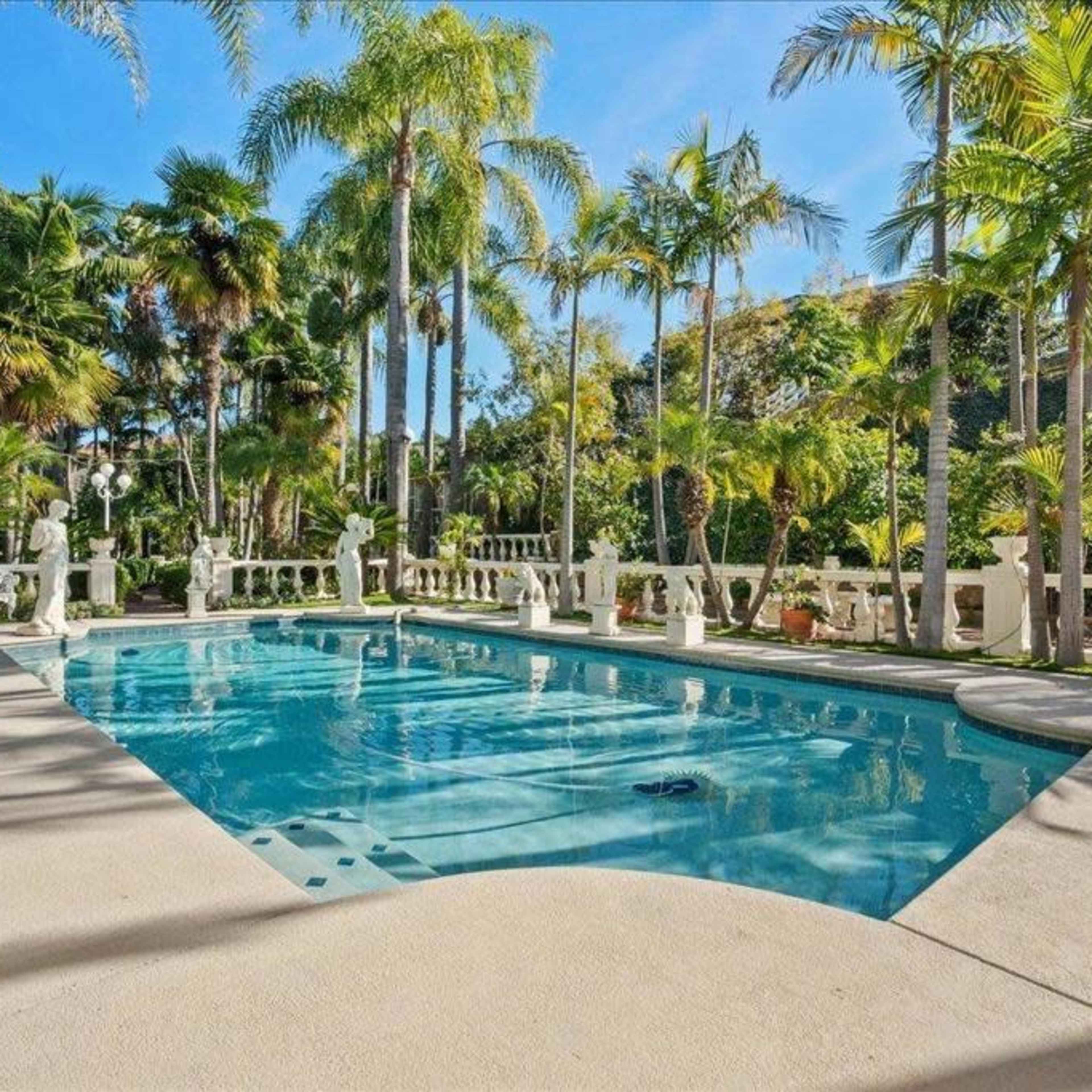 Elegant Outdoor Oasis with Lush Gardens, Pool, and Patios—Perfect for Daytime Events in Vista Image in , Vista, CA