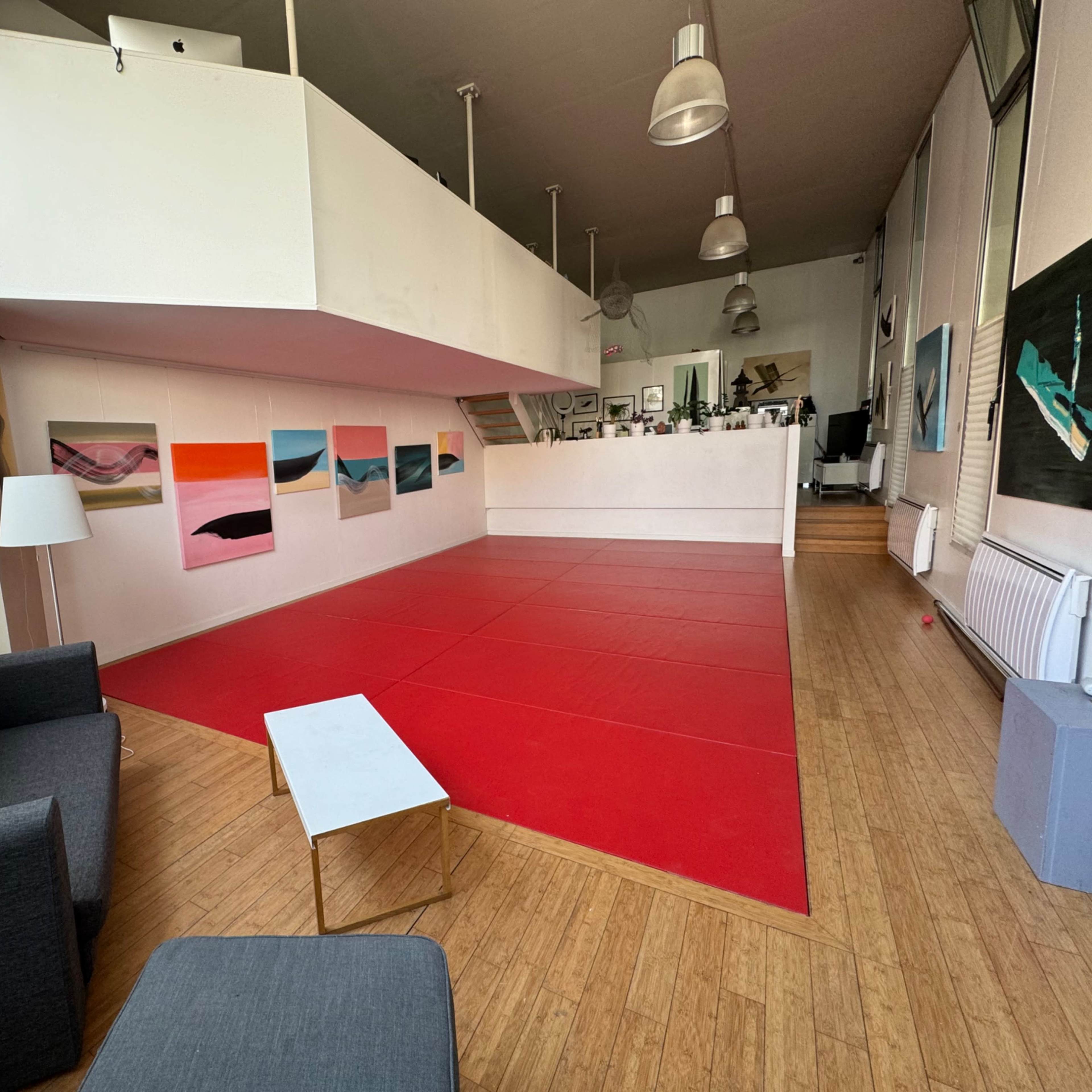 Loft design (tatamis) Prise L 1m35 H 3 m . de vue en lumière naturelle nord , fonds couleurs (en supplément), supports. Image dans , Montreuil, Île-de-France