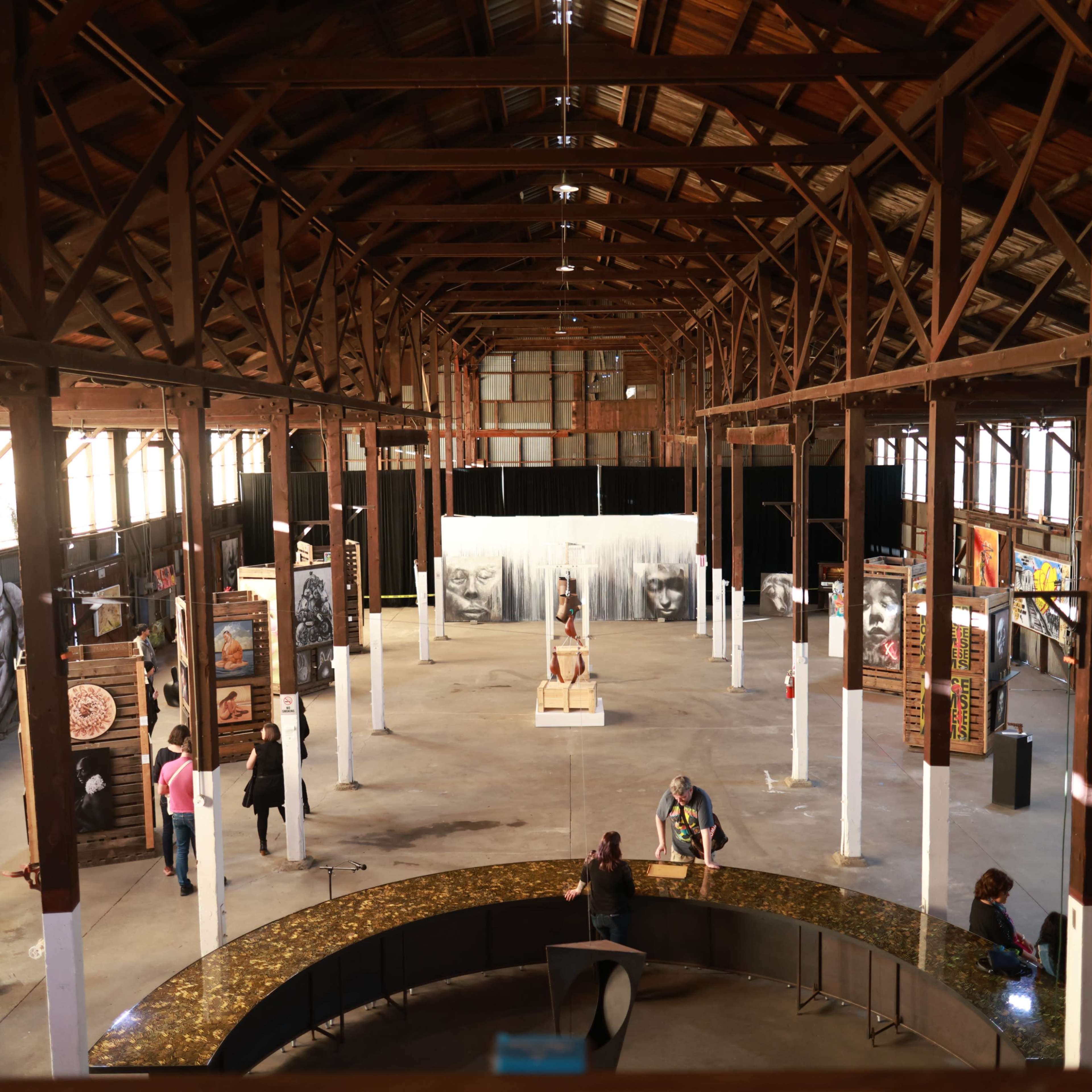Art Gallery in Old Beautiful Wood Framed Warehouse Image in Mansion Flats, Sacramento, CA