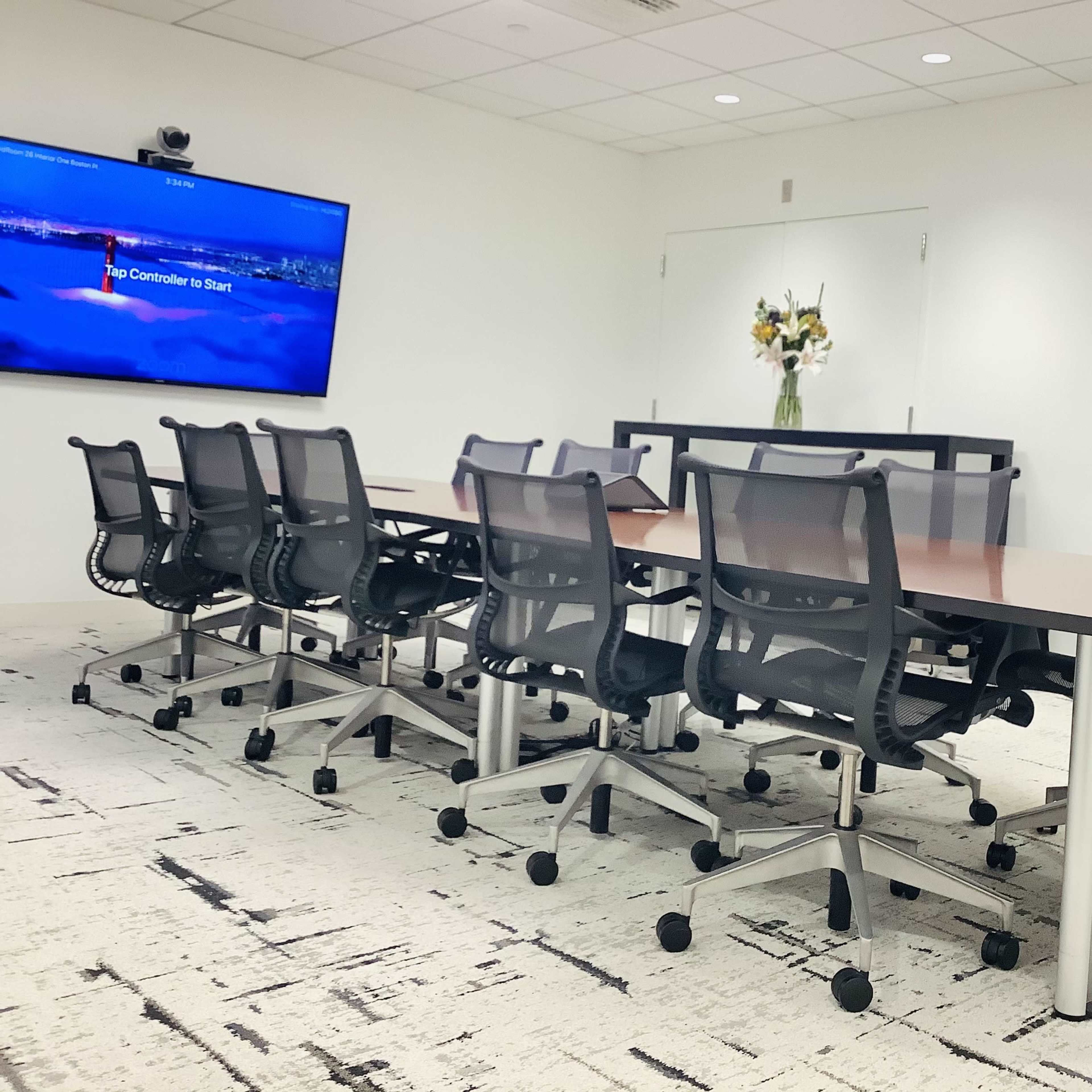 Executive Boardroom with Zoom System Image in Downtown, Boston, MA