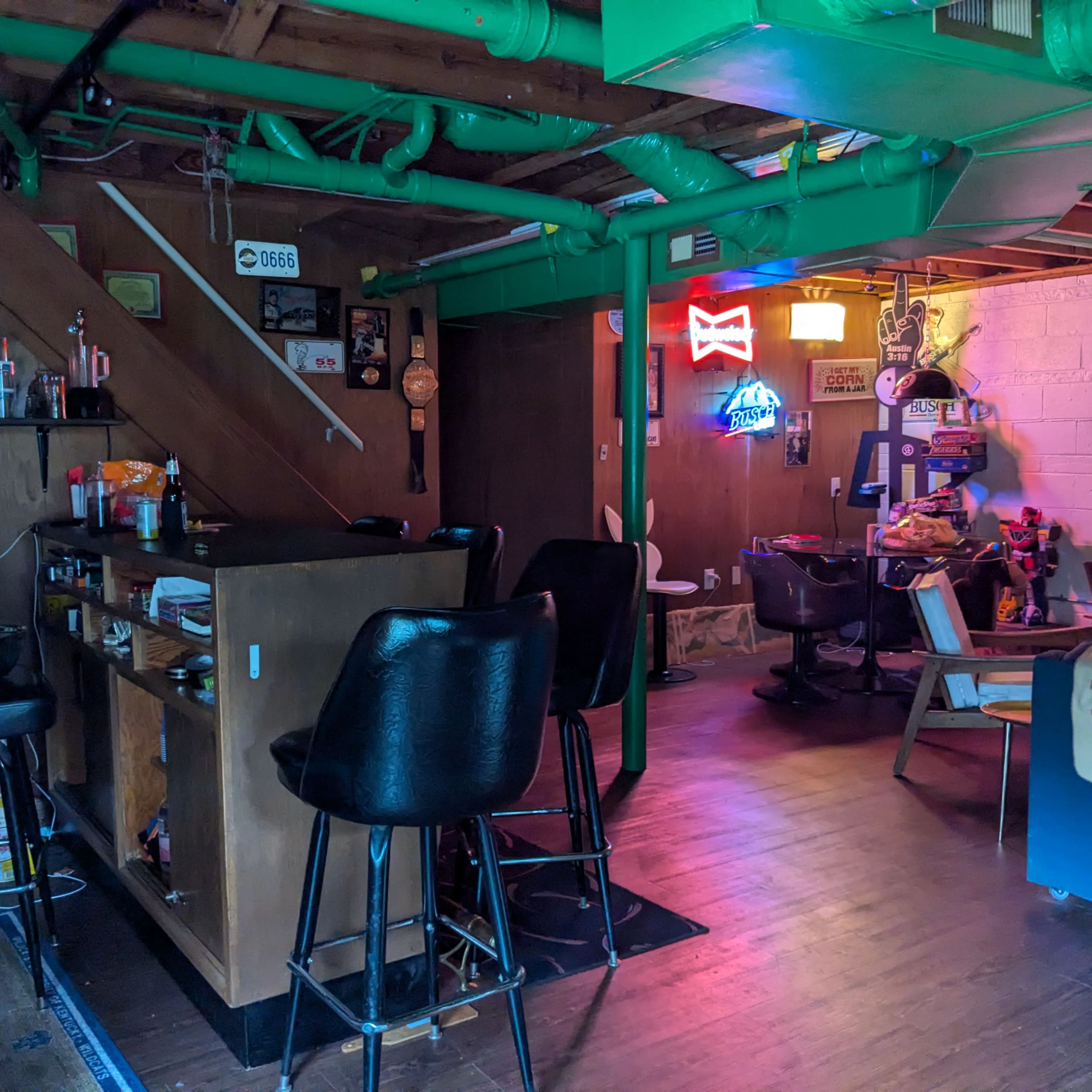 Cozy Basement Dive Bar Image in Delwoods Park, Greensboro, NC