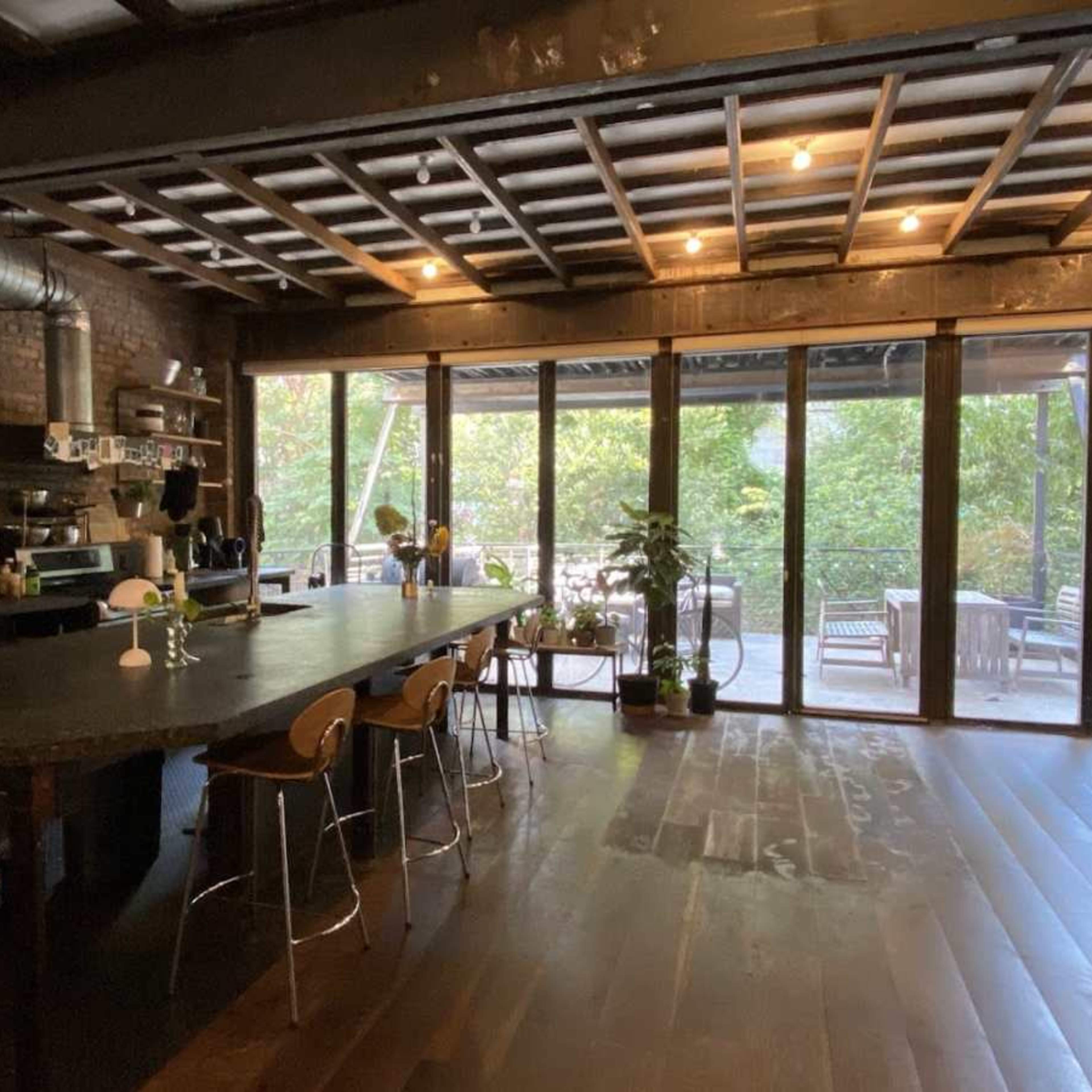 Industrial Brownstone with Japanese Garden Backyard Image in Boerum Hill, Brooklyn, NY