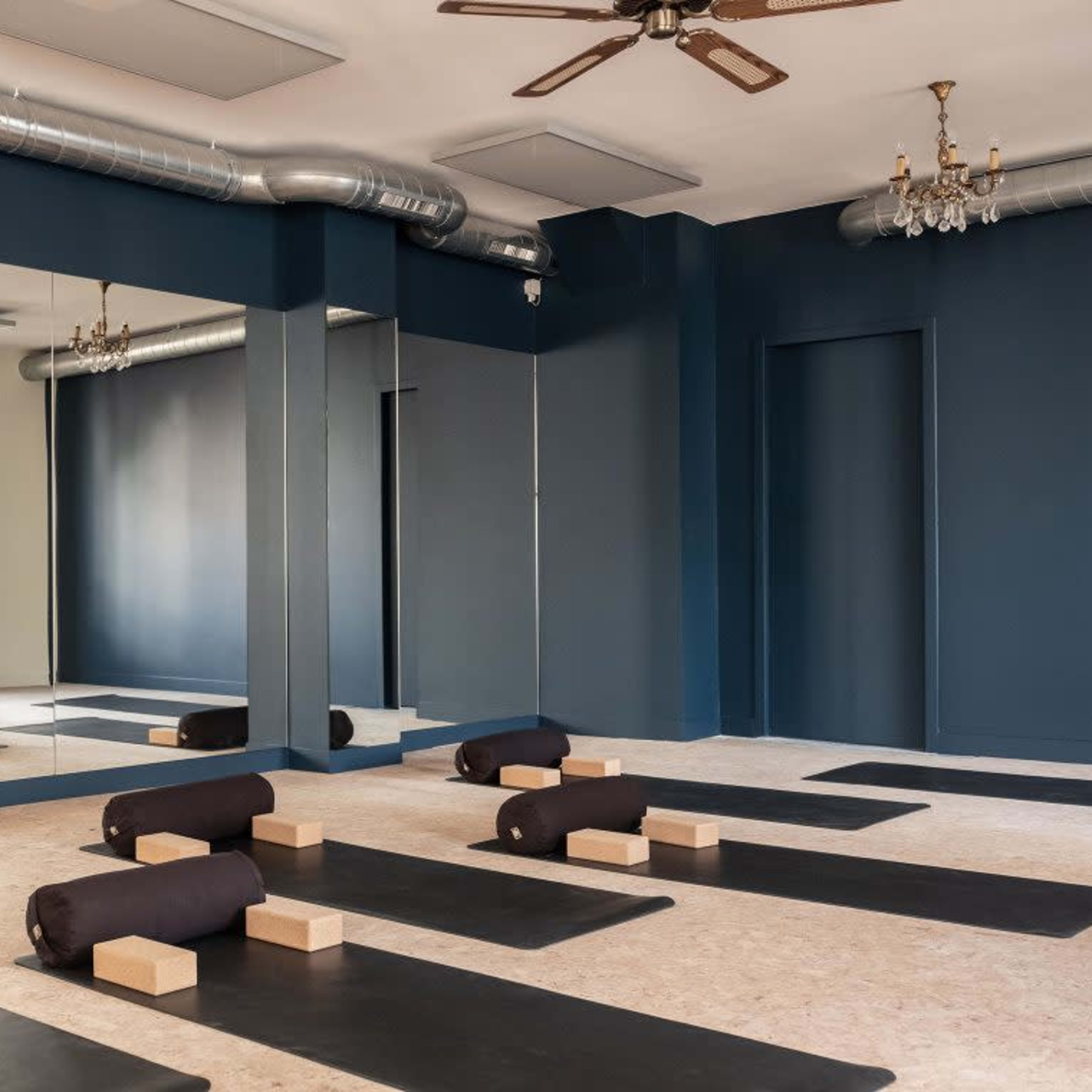 Grande salle de yoga lumineuse entourée de verdure à Boulogne Image dans Boulogne-Billancourt, Boulogne-Billancourt, Île-de-France