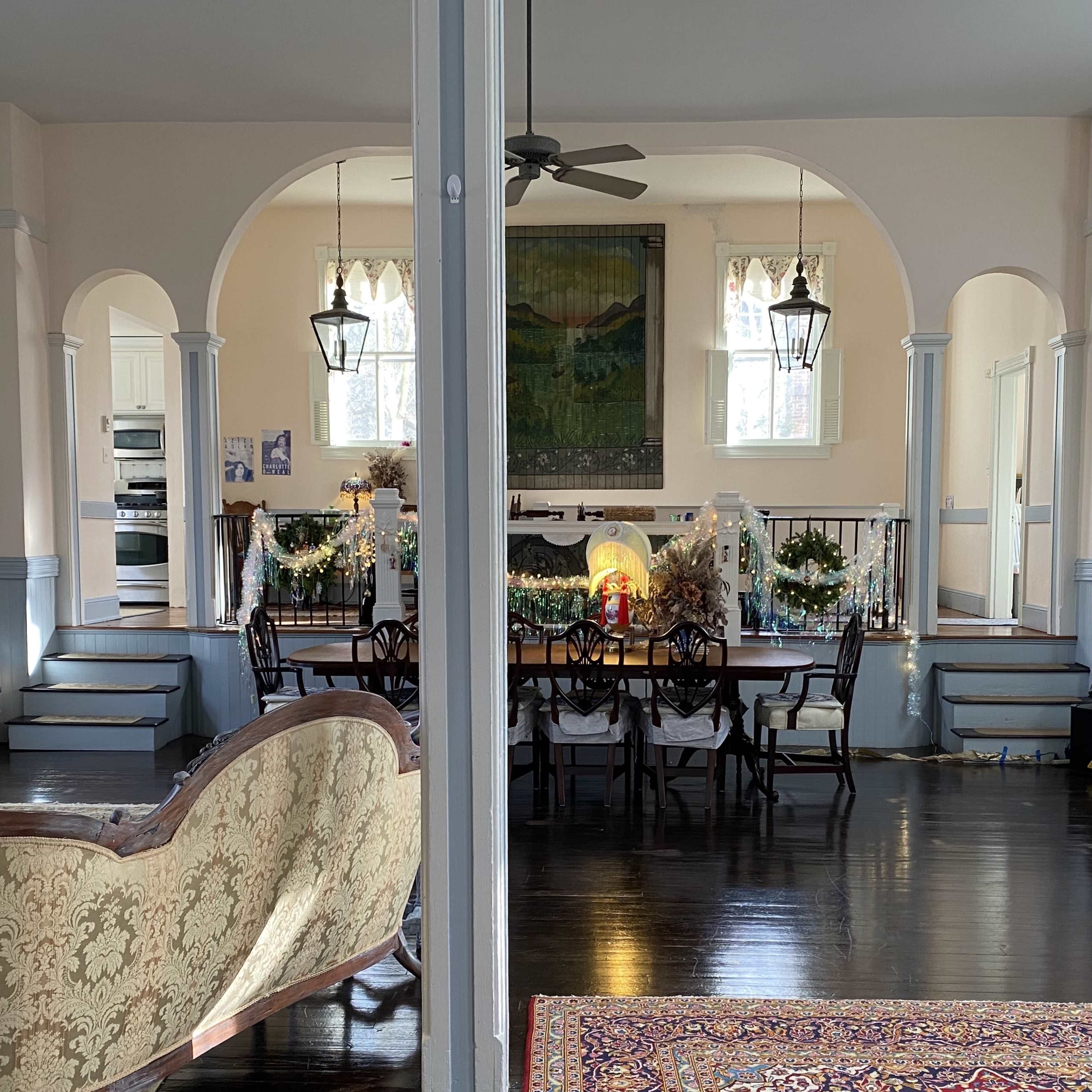 Church-like historic home with sanctuary cathedral ceilings and stage - near picturesque Gwynn Falls Image in Dickeyville, Baltimore, MD