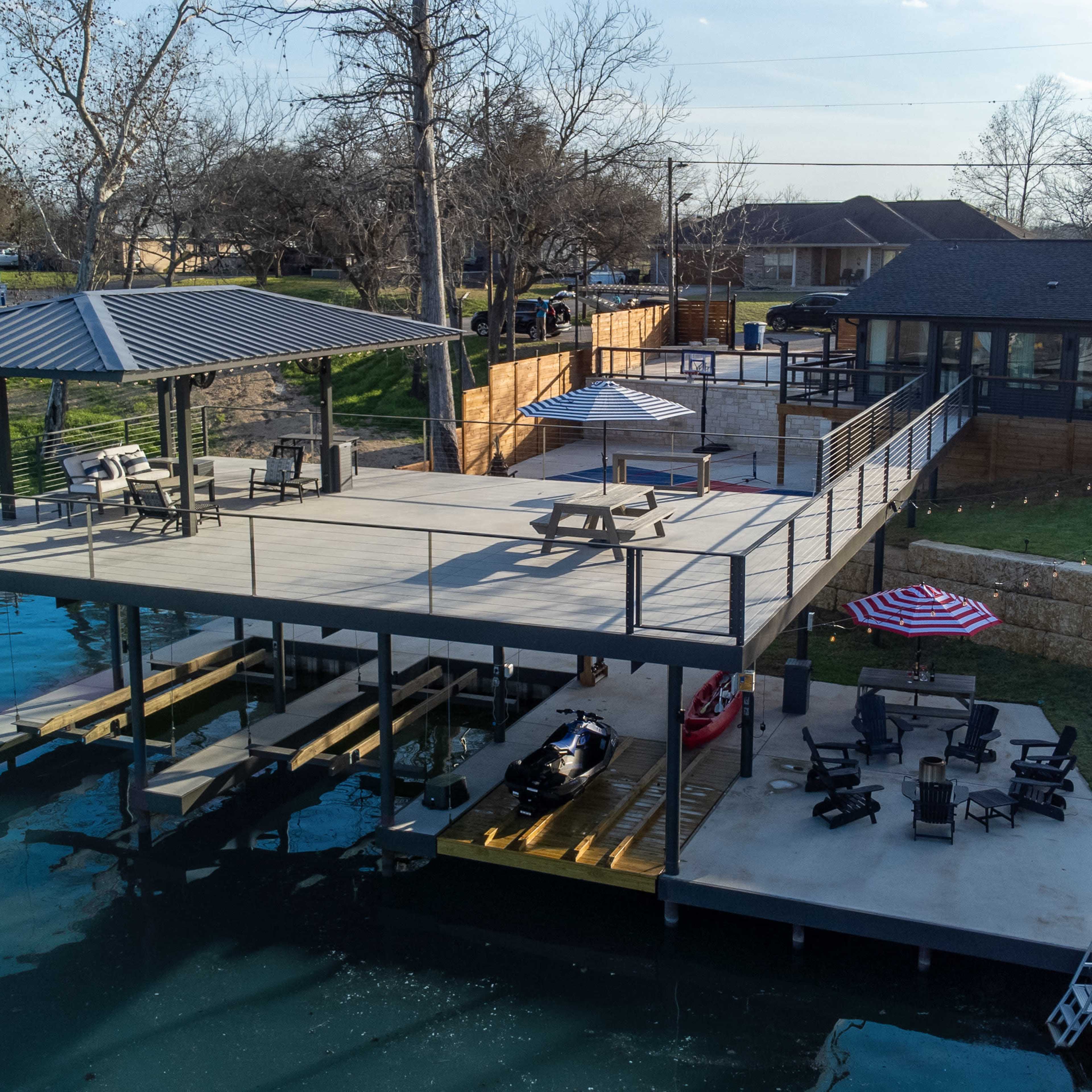 LakefrontHome, Terrace over boat dock-jetski ramp Image in , New Braunfels, TX