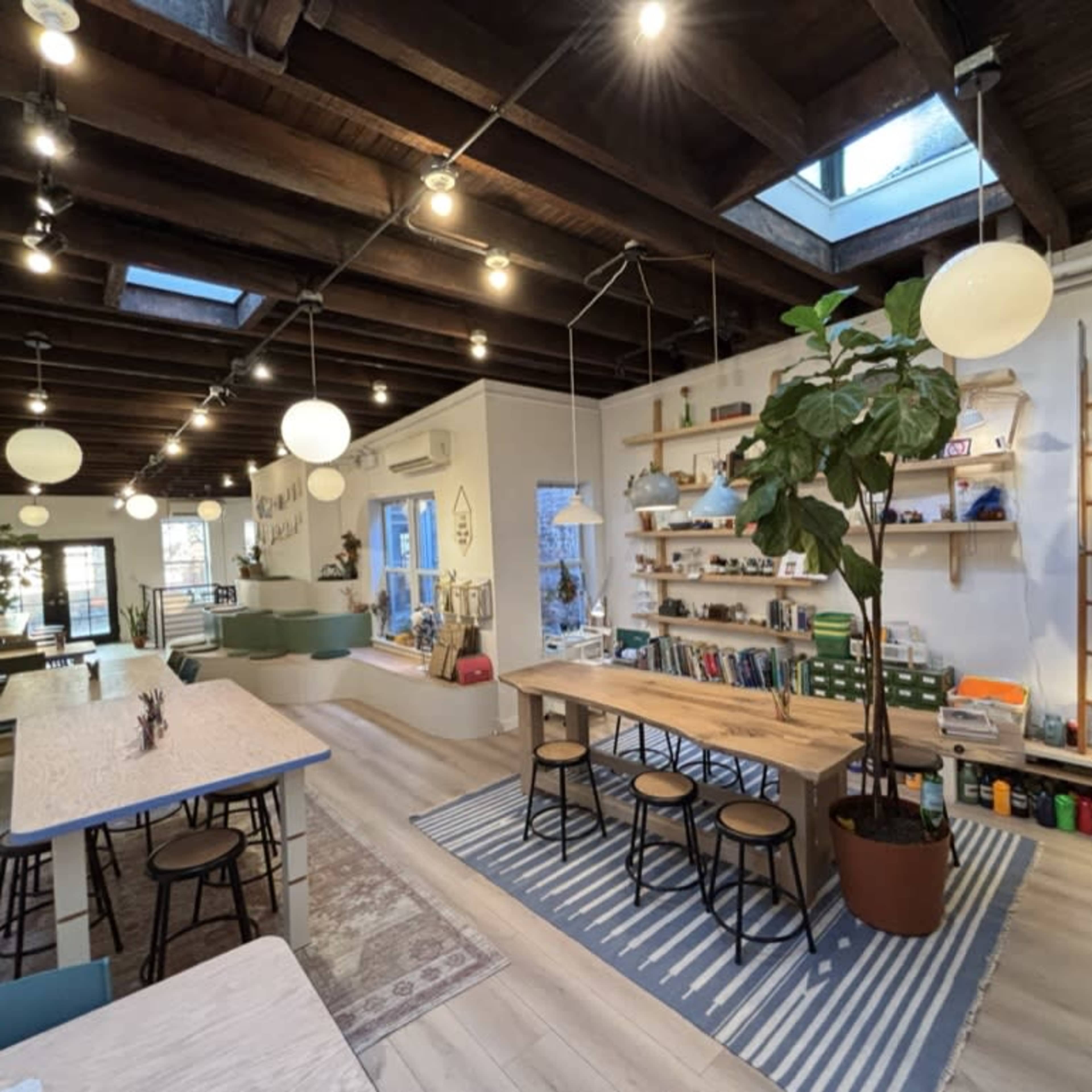 sky lit multi-use space with hand-crafted decor and plants galore Image in Williamsburg, Brooklyn, NY