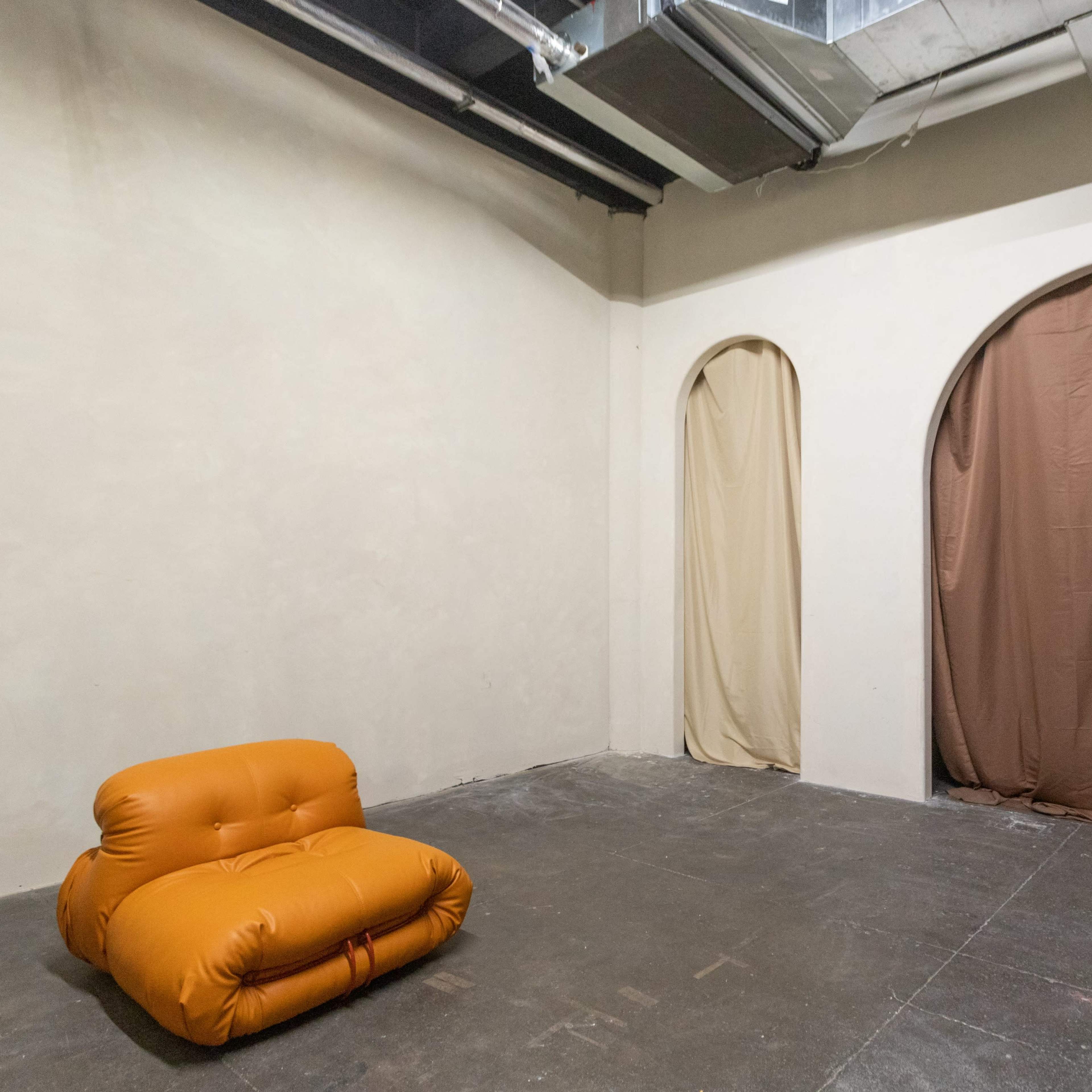 Arched Wabi Sabi Studio + LED Image in Bushwick, Brooklyn, NY