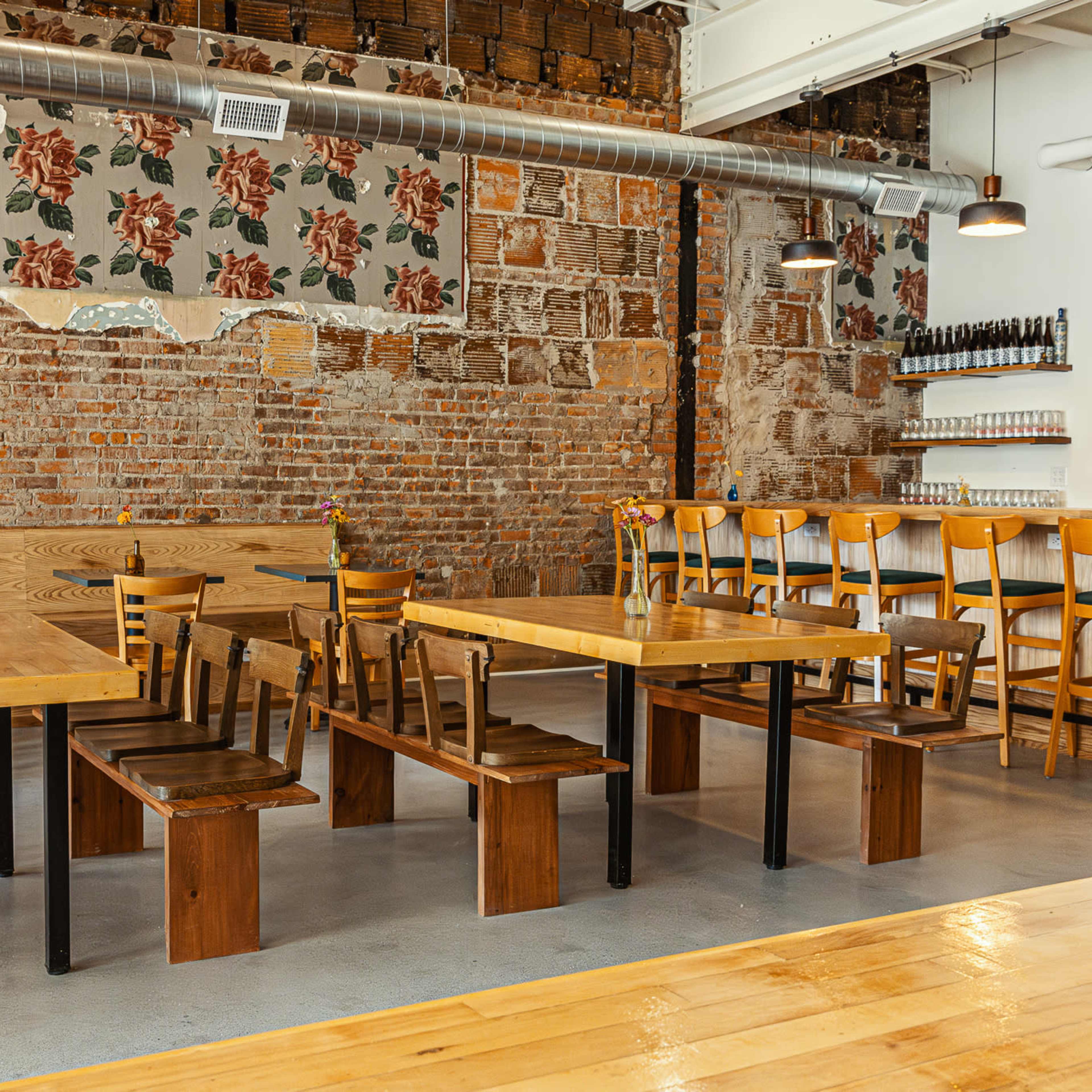 Brewery Taproom with Natural Light and Rose Wallpaper Image in Hamtramck, Hamtramck, MI