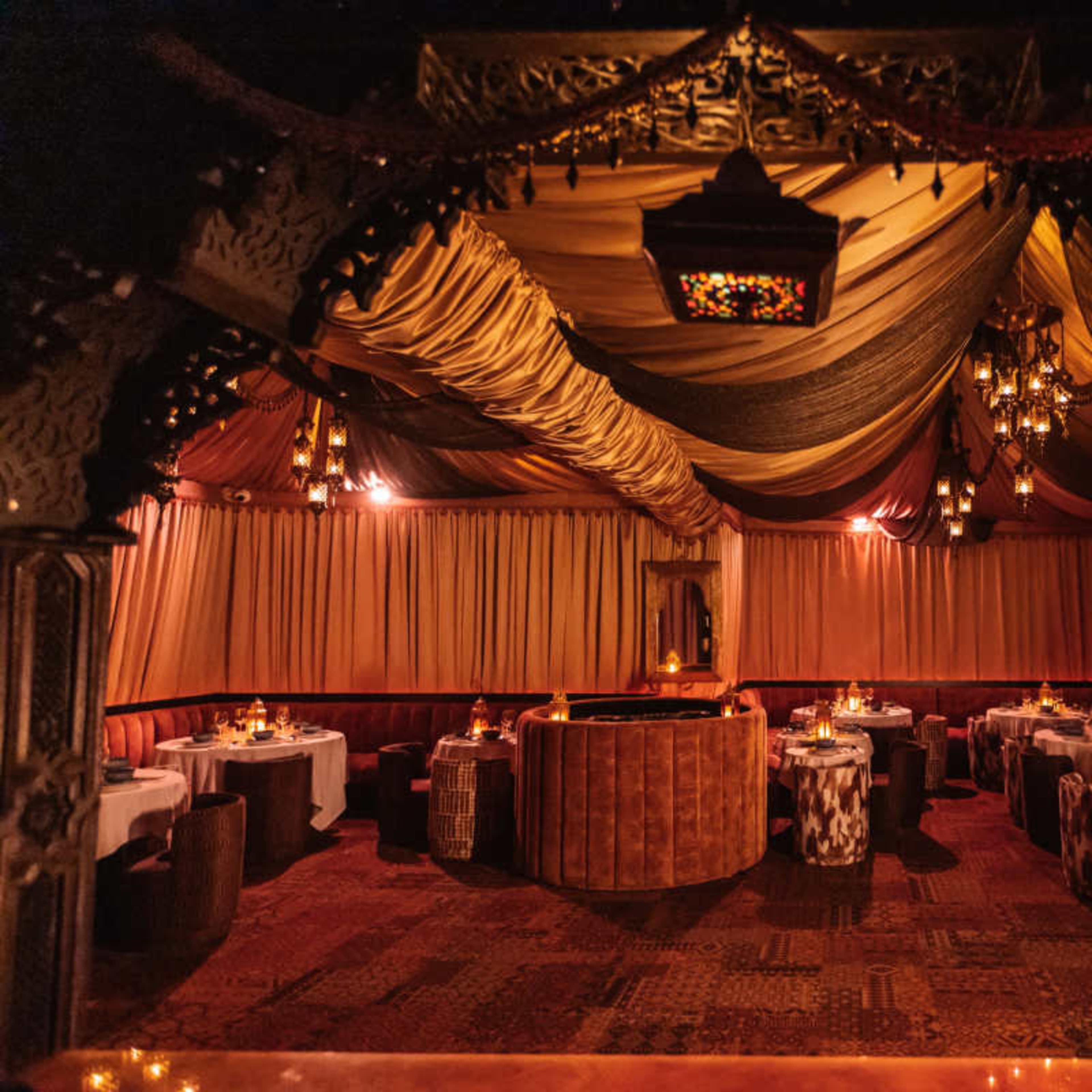 Private Room Inside Authentic Moroccan-decor Restaurant and Club Image in Hollywood, Los Angeles, CA