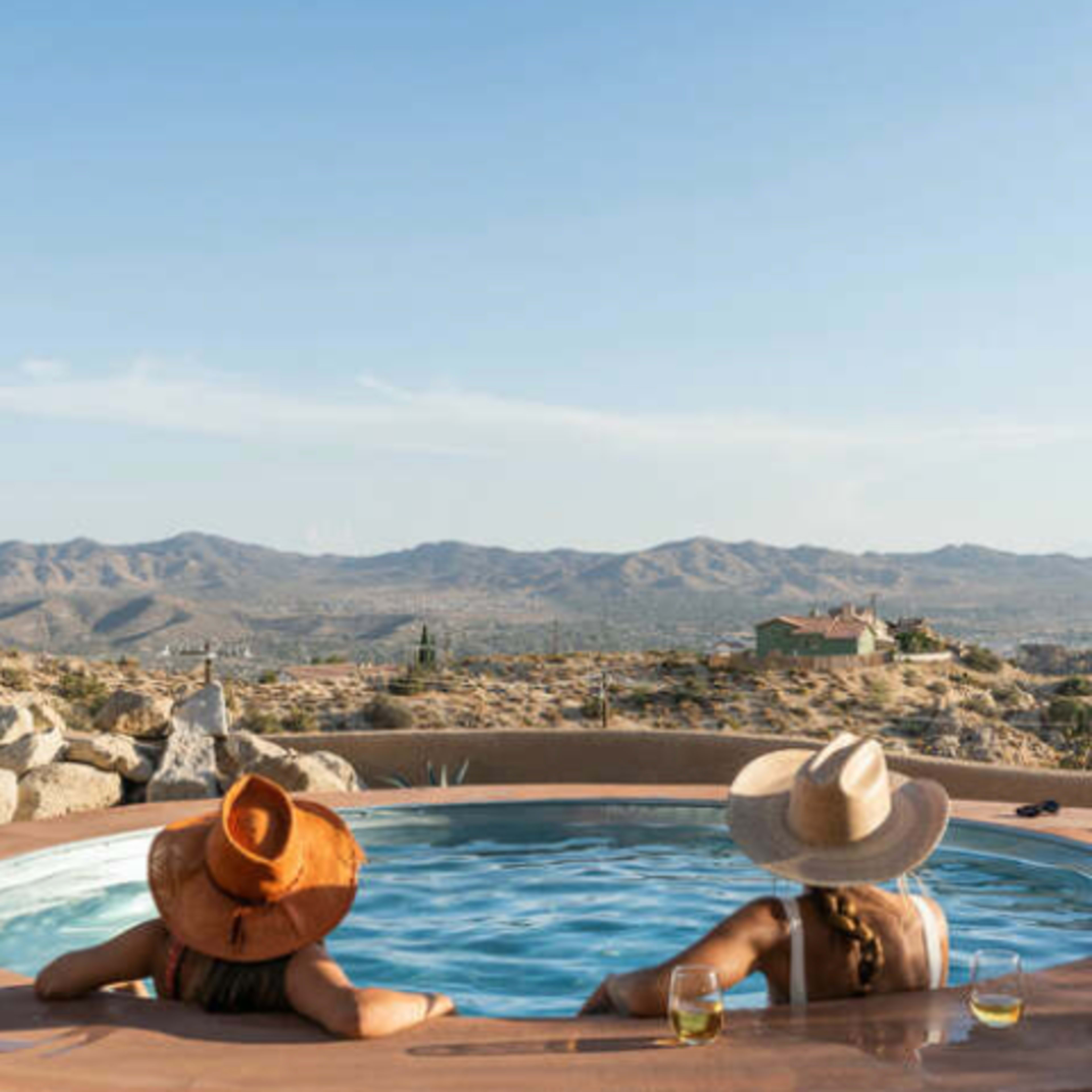Saguaro Ridge by Fieldtrip | Boulder Estate w/ Mtn Views, Hot Tub, Soaking Pool & Yoga Deck Image in Yucca Valley, Yucca Valley, CA