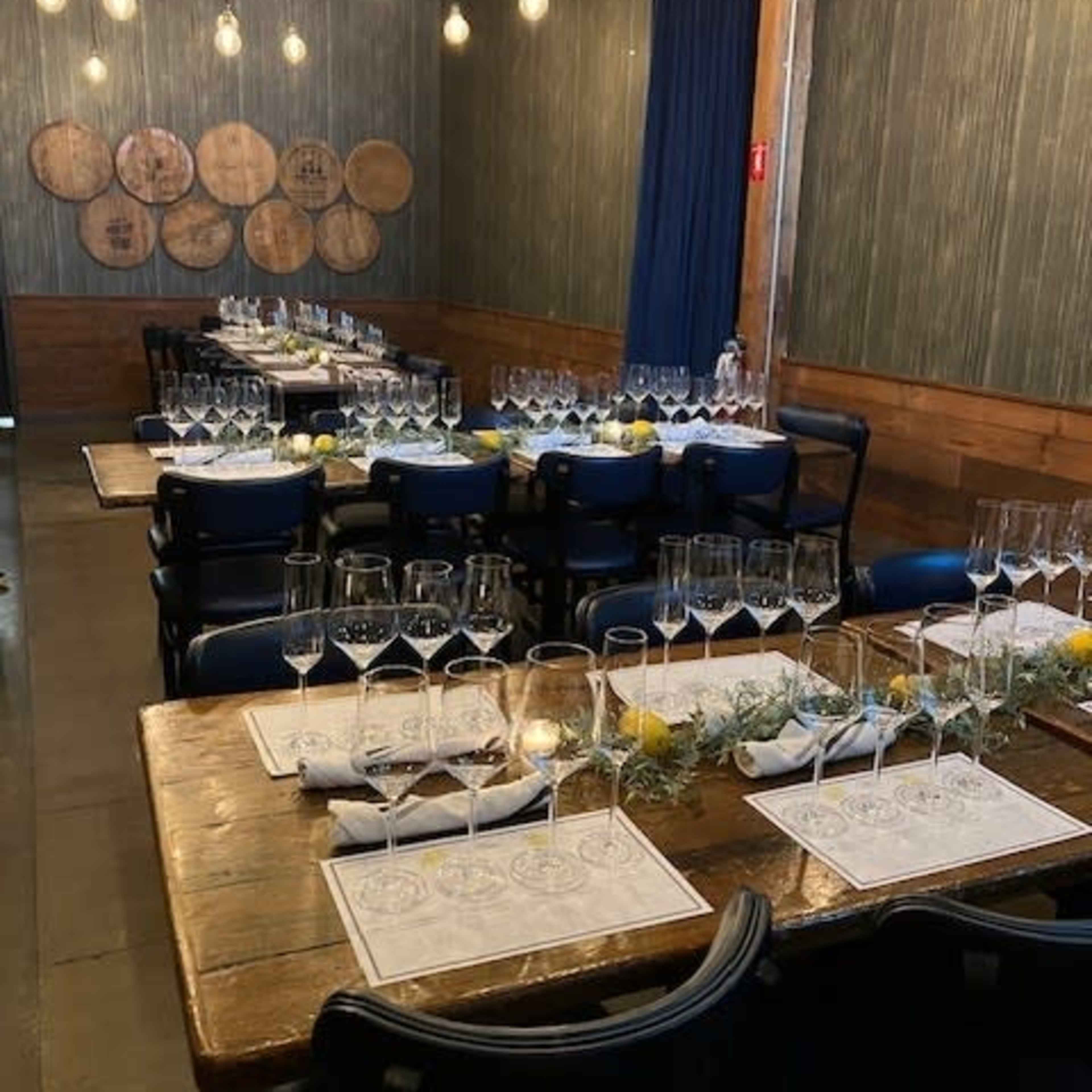 Urban Eatery with Cozy & Rustic Private Dining Room for Intimate Gatherings or Meetings in a Warm, Inviting Atmosphere Image in Woodside Plaza, Redwood City, CA