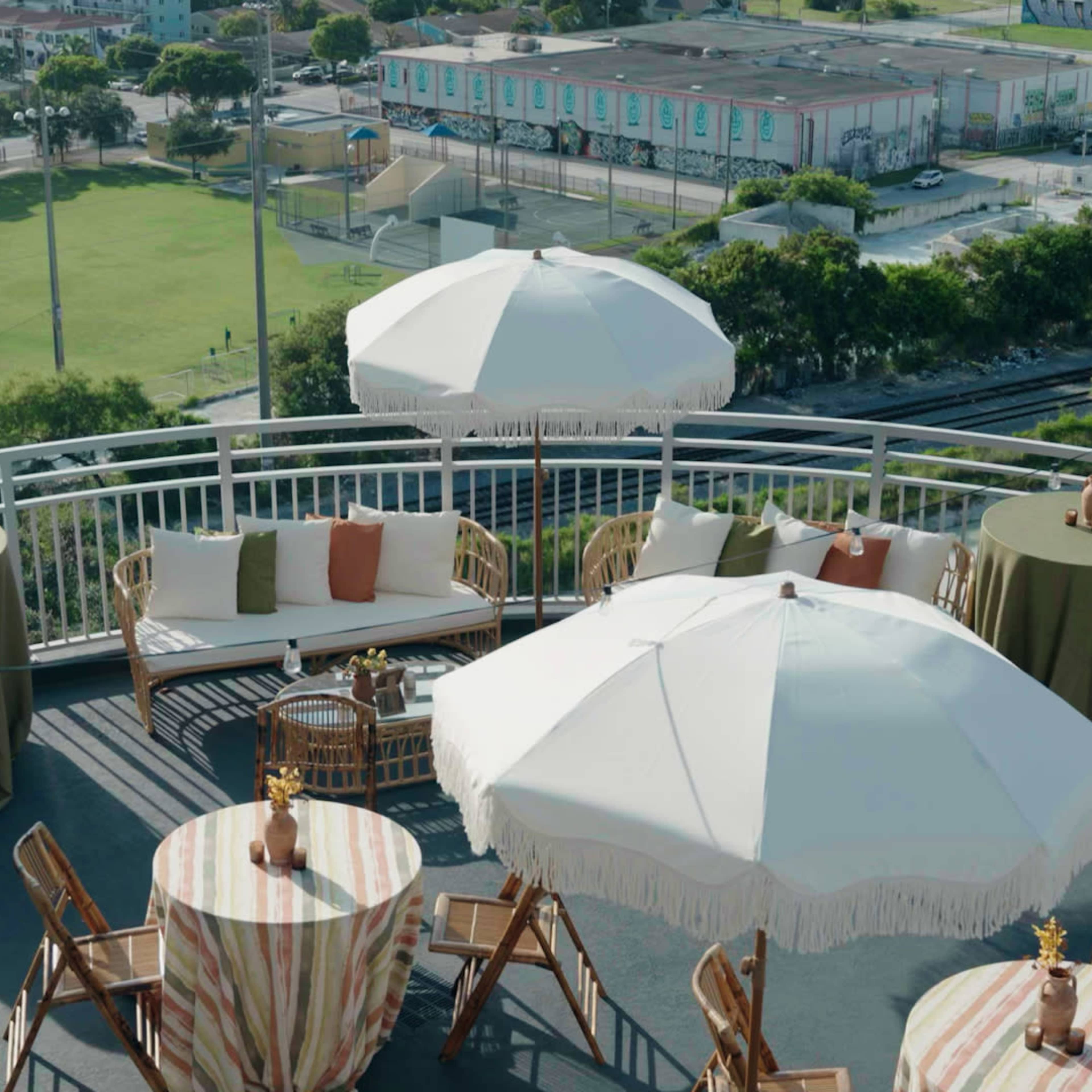 Giant Urban Industrial Style Loft Terrace with Skyline View Image in Town Square, Miami, FL