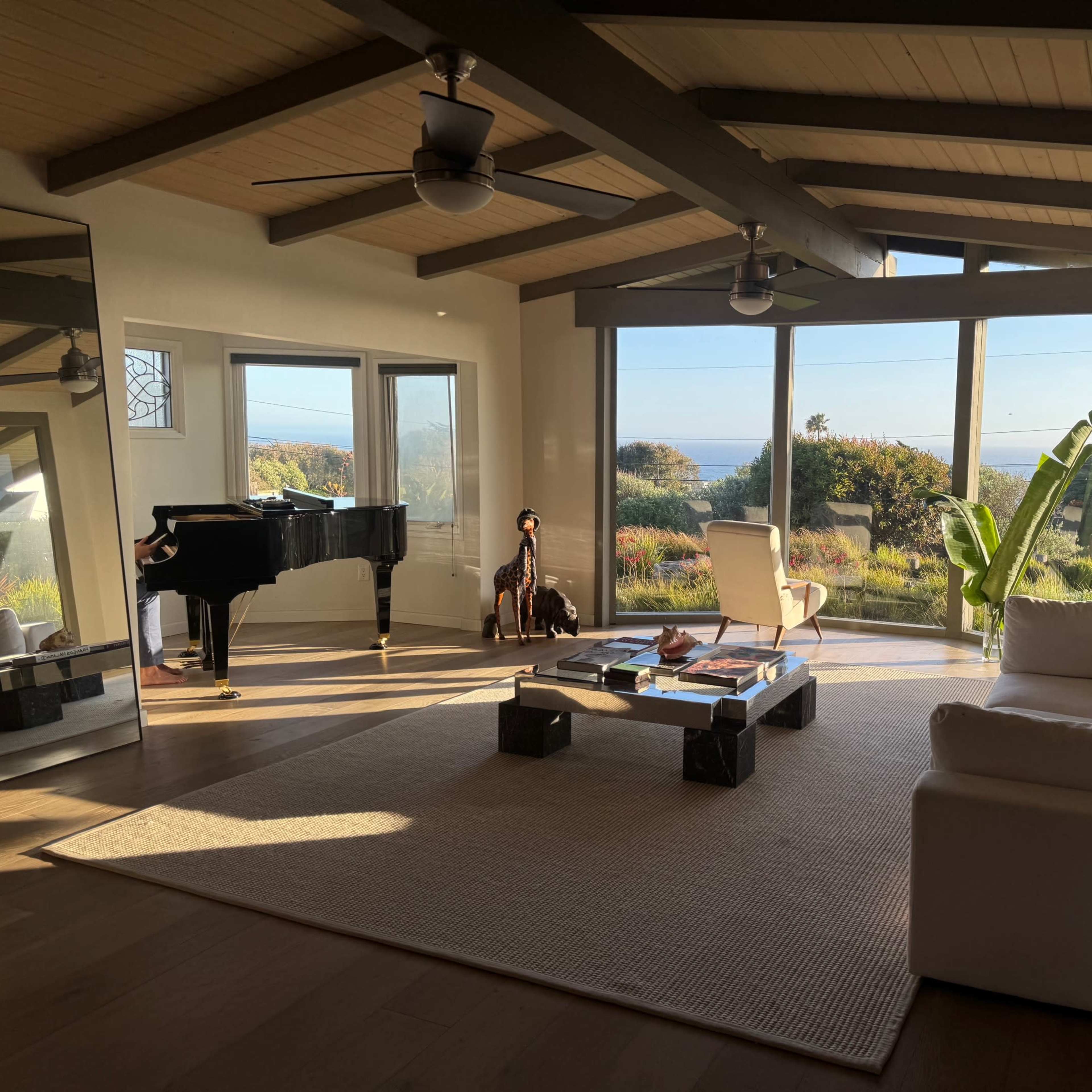 Original Malibu mid-century house with sweeping westward coastal views off Point Dume. Image in Central Malibu, Malibu, CA