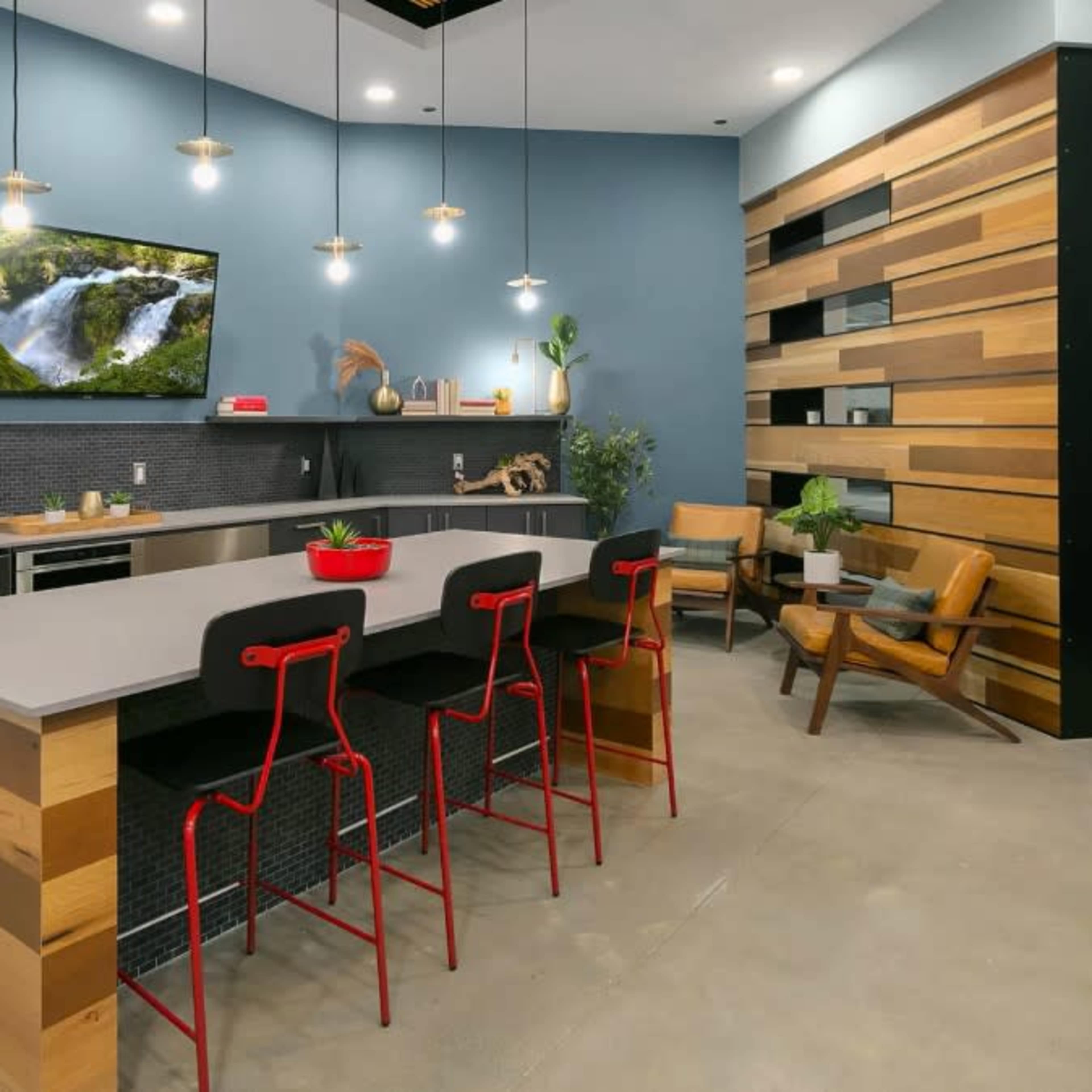 Resident Lounge with Kitchen and Game Room in Newcastle Image in Newcastle, Newcastle, WA