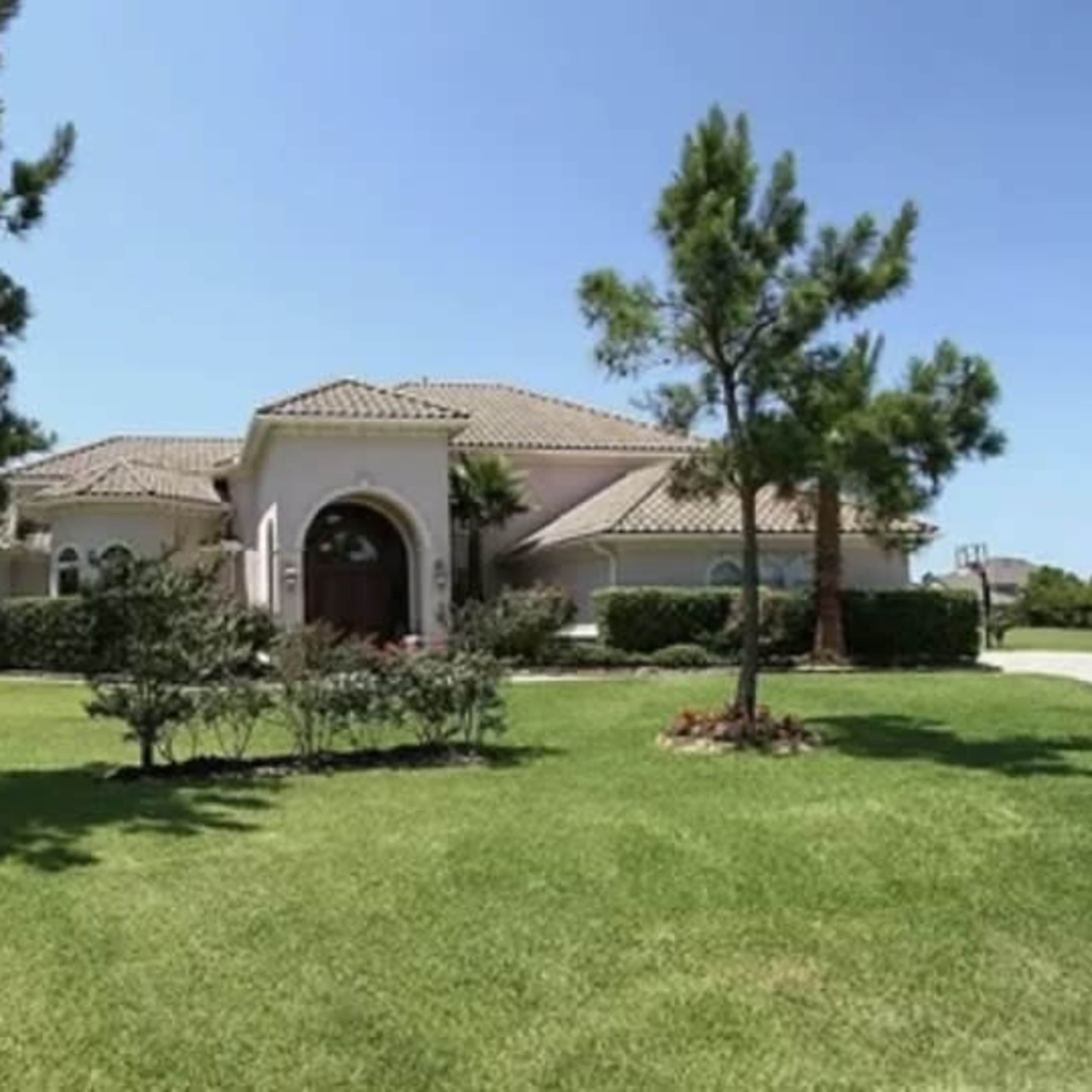 Medetarranean villa with a golf view Image in Gleannloch Farms, Spring, TX