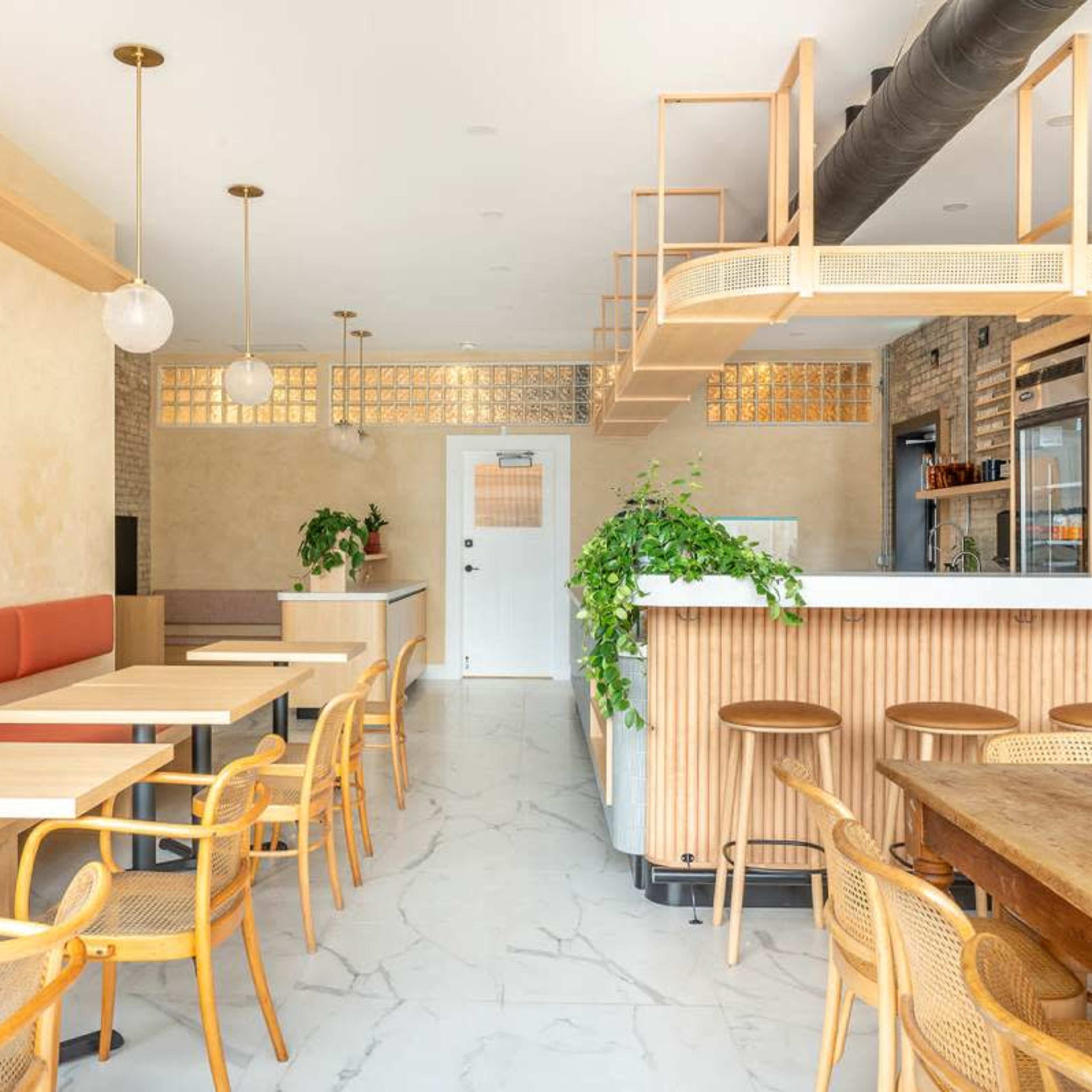 Sunny, Warm Coffee Shop with clean, cozy interior Image in Toronto, Toronto, ON
