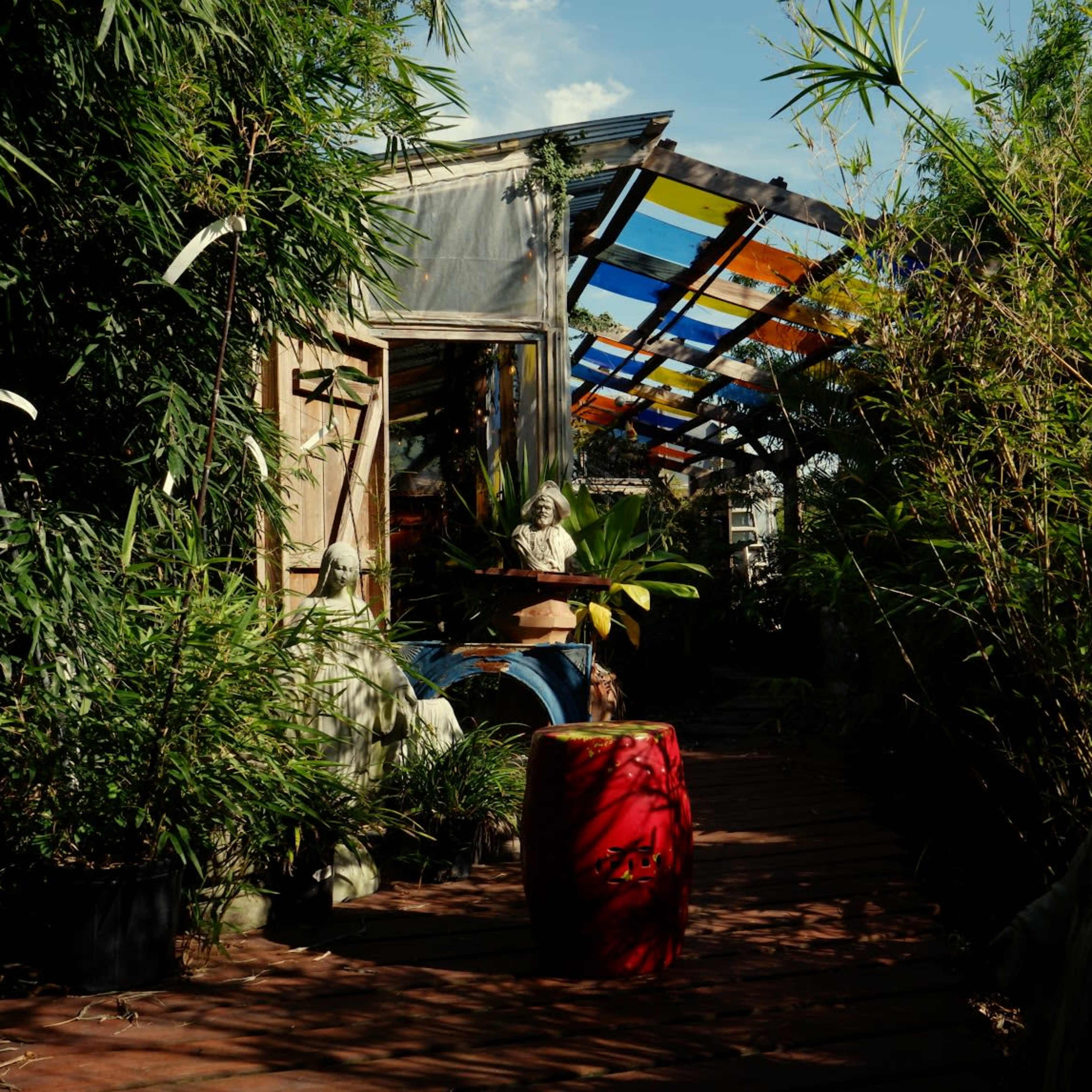 Plant nursery and greenhouses located just 10 minutes' drive from New Orleans' French Quarter, featuring lush tropical foliage in a quiet, private environment. Image in Lower Ninth Ward, New Orleans, LA