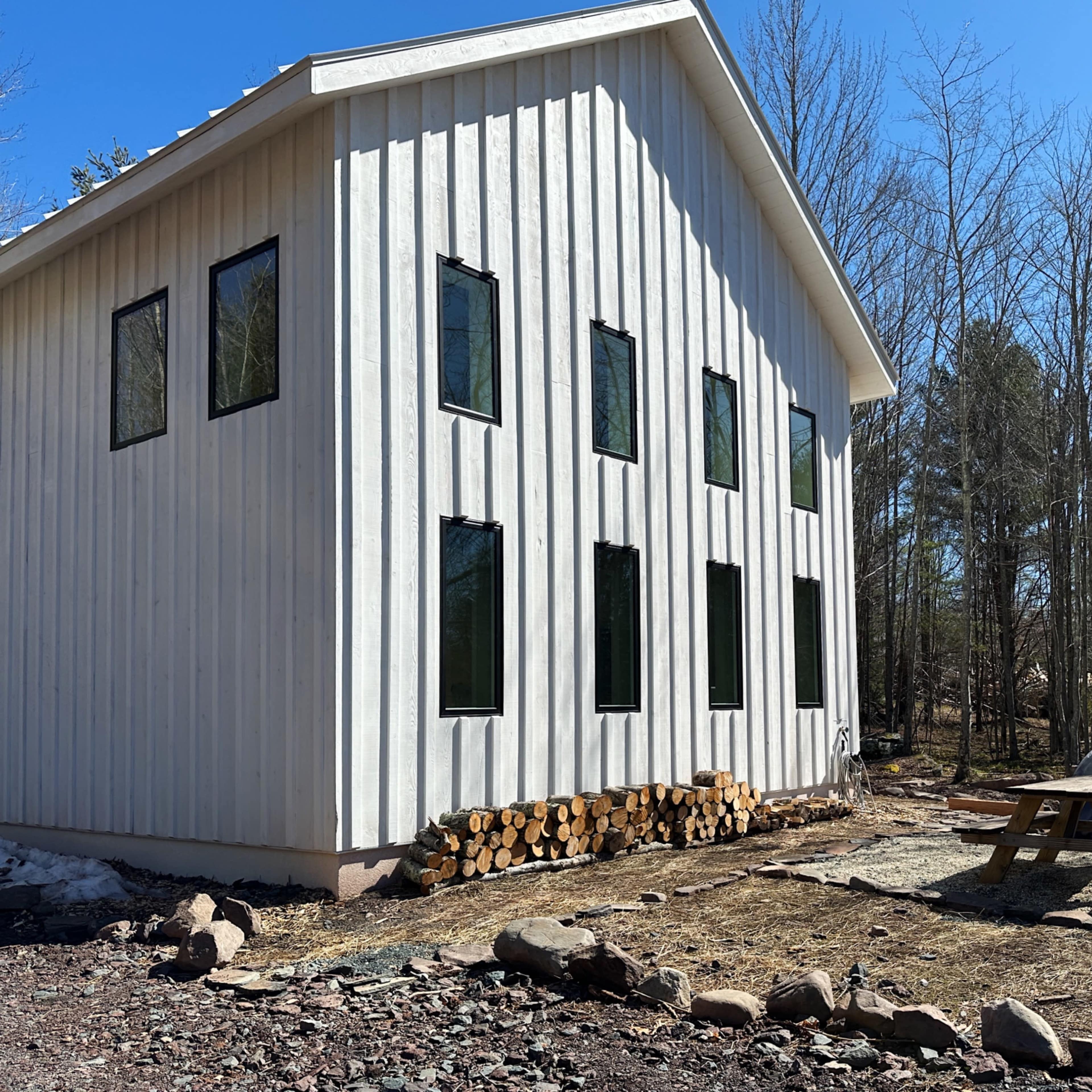 Modern, Bright Cabin with Tons of Windows, Fireplace Image in Jewett, Hunter, NY