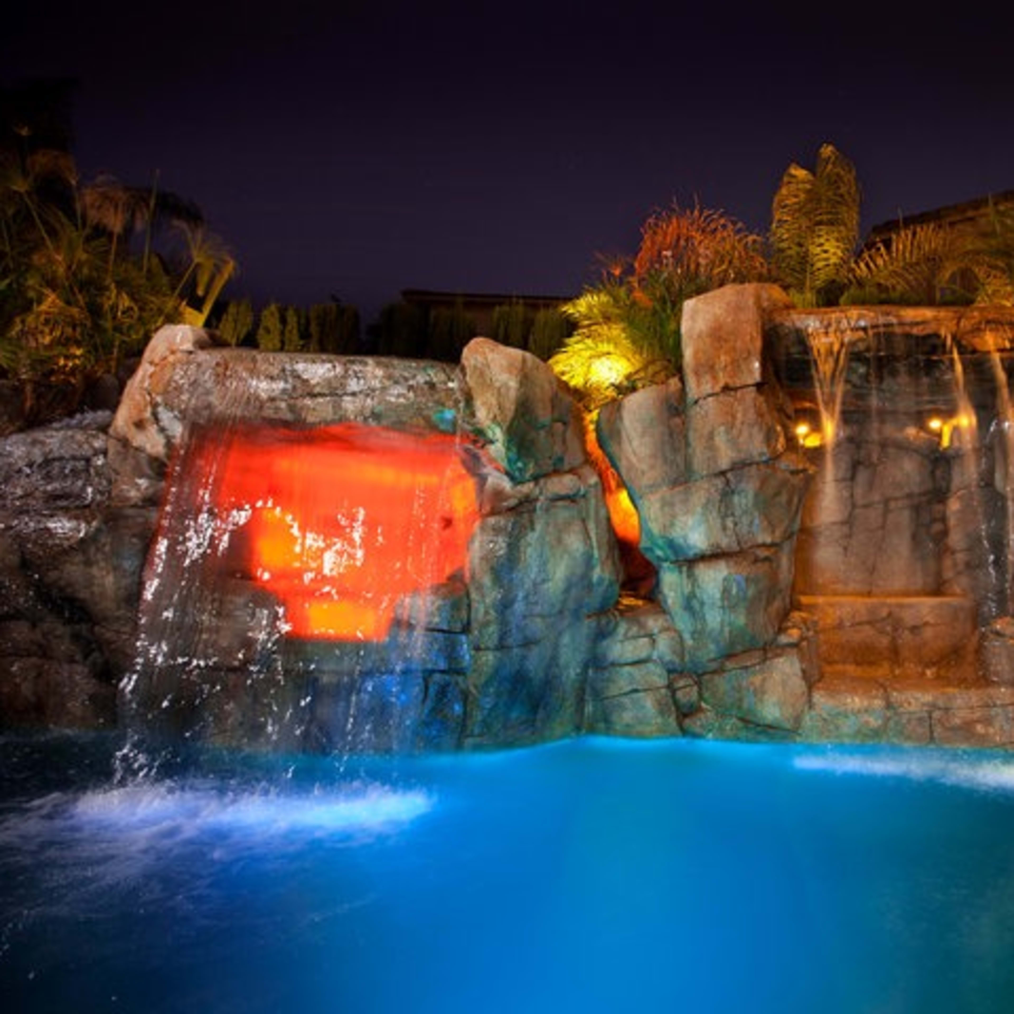 Playboy mansion style grotto with pool and two waterfalls Image in Fullerton, Fullerton, CA