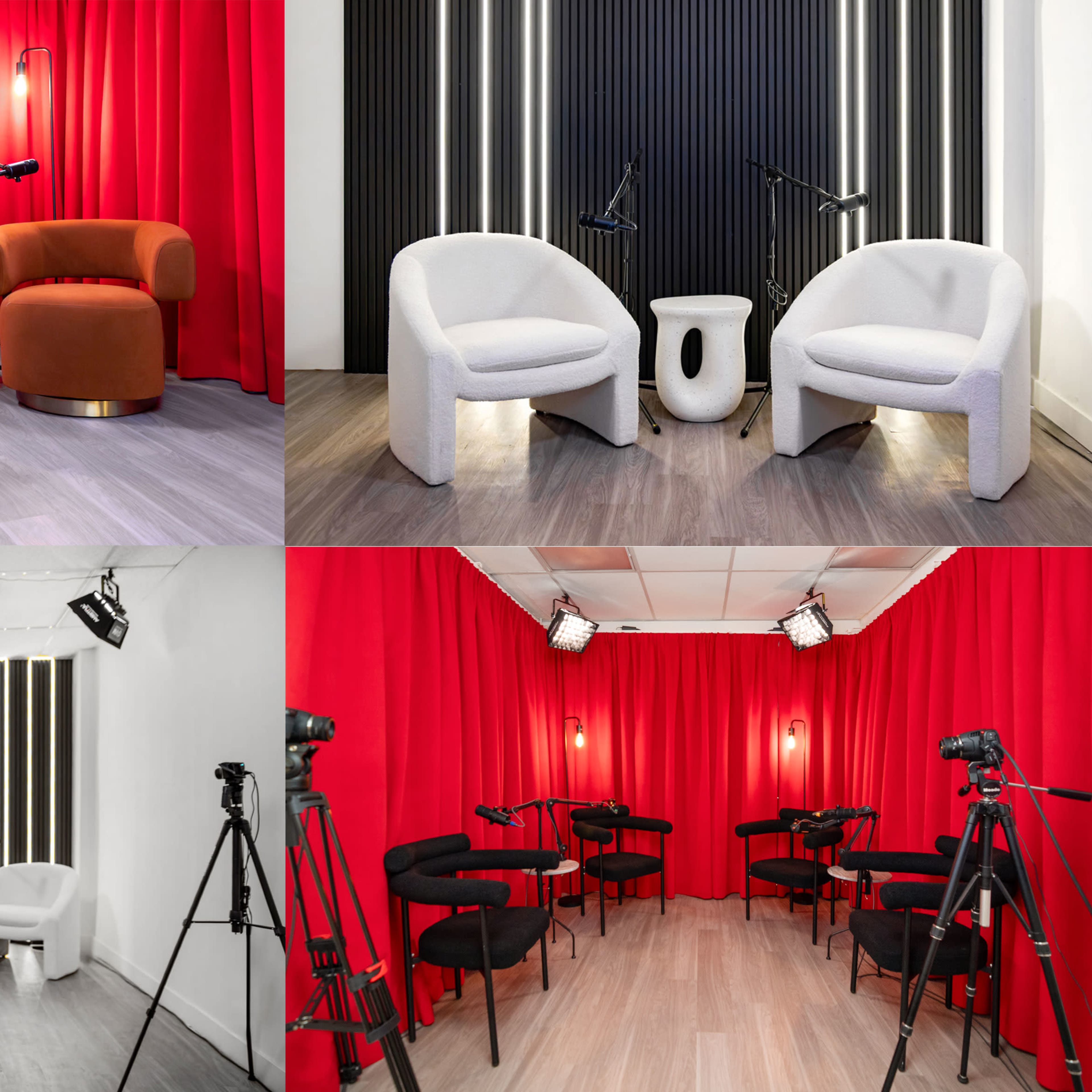 Red Podcast Set Image in Sawtelle, Los Angeles, CA