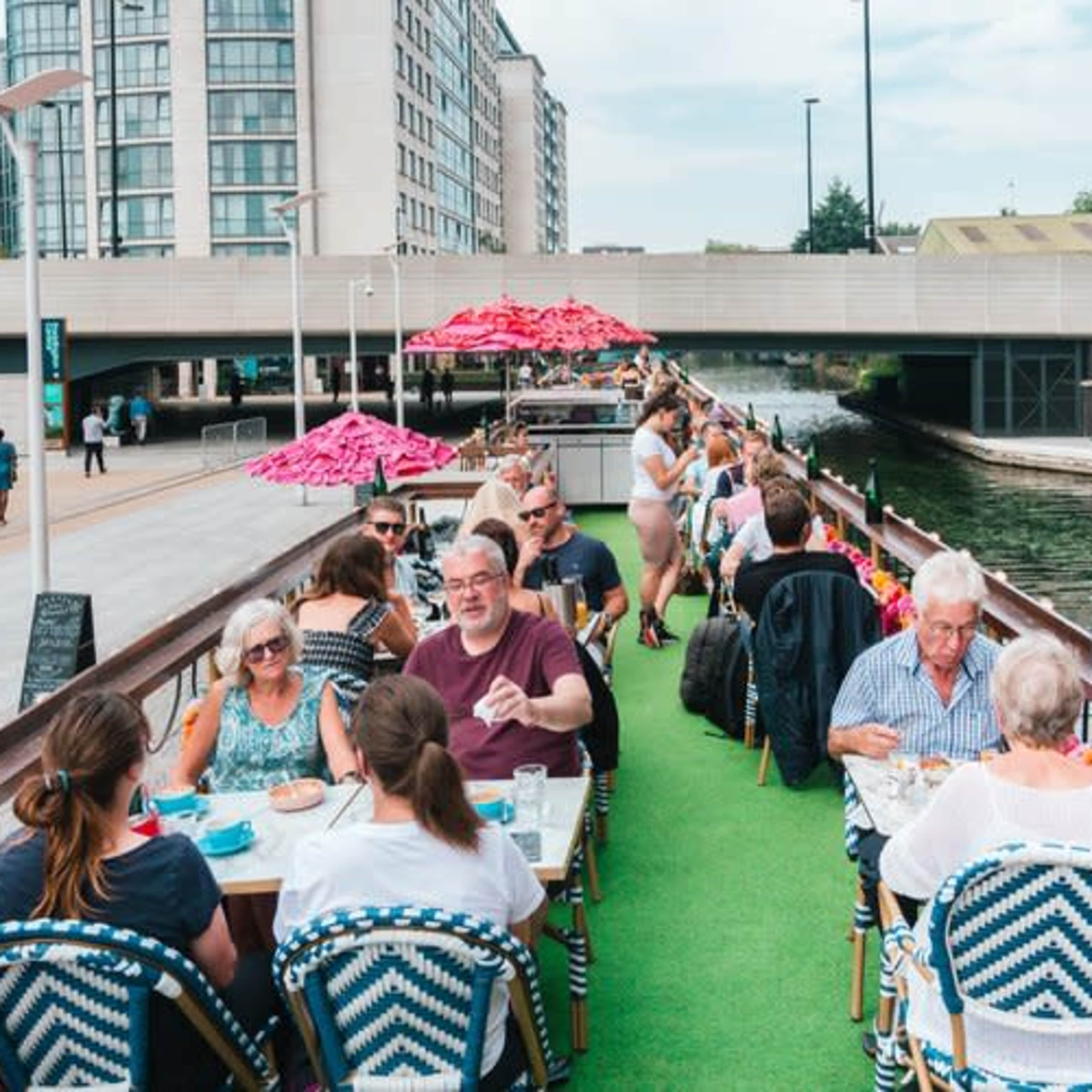 Roof terrace on beautiful barge in Paddington Image in London, London, England