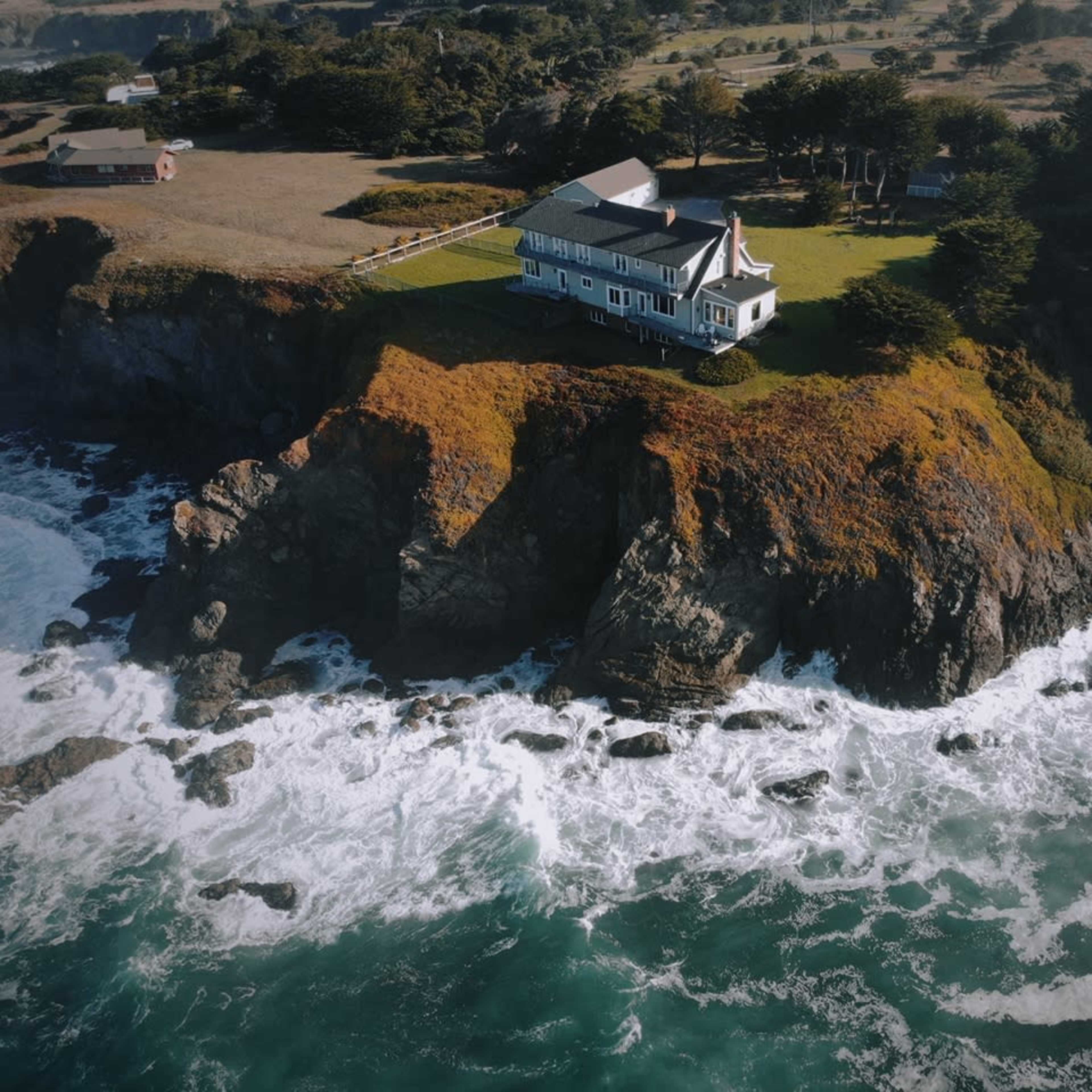 Cliffside mansion with fabulous ocean view and parklike setting Image in Caspar, Caspar, CA