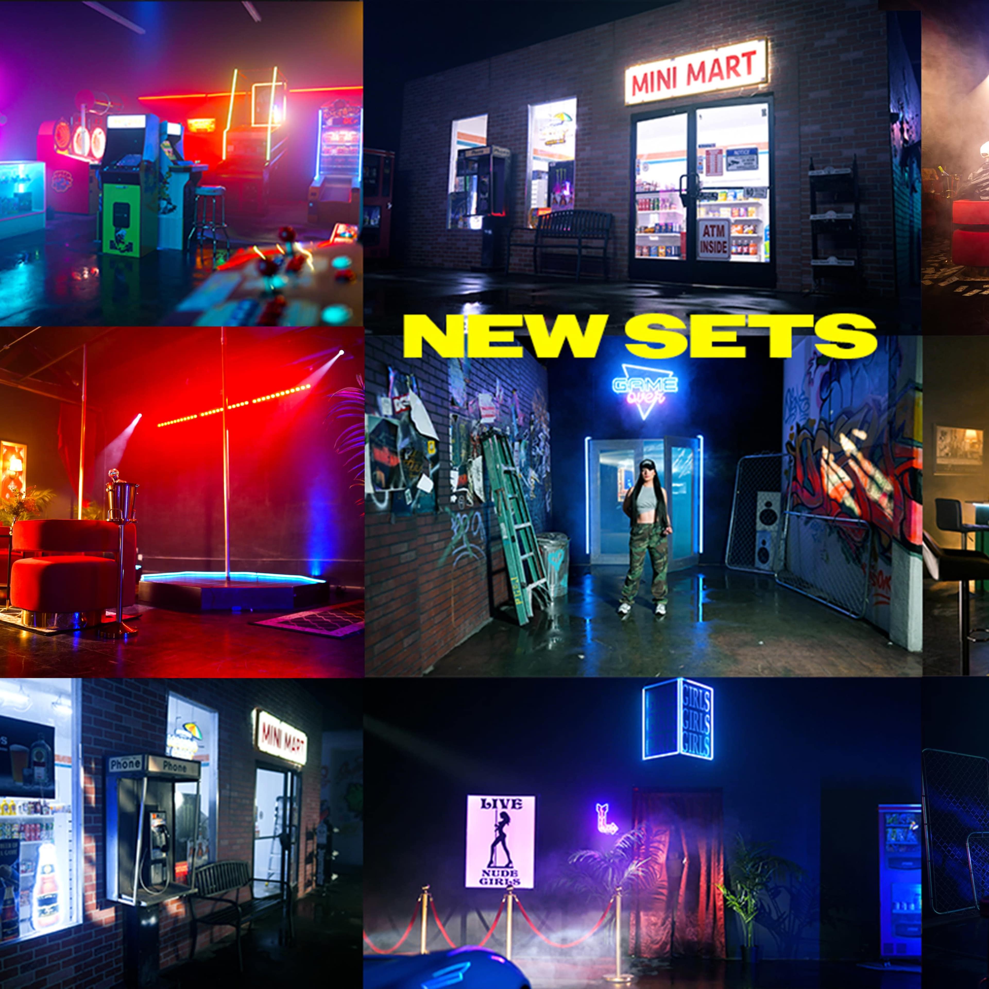 Multi Set Studio. Strip Club, Casino,Arcade, Mini mart / Liquor Store Front And More in Industrial Warehouse Image in Boyle Heights, Los Angeles, CA