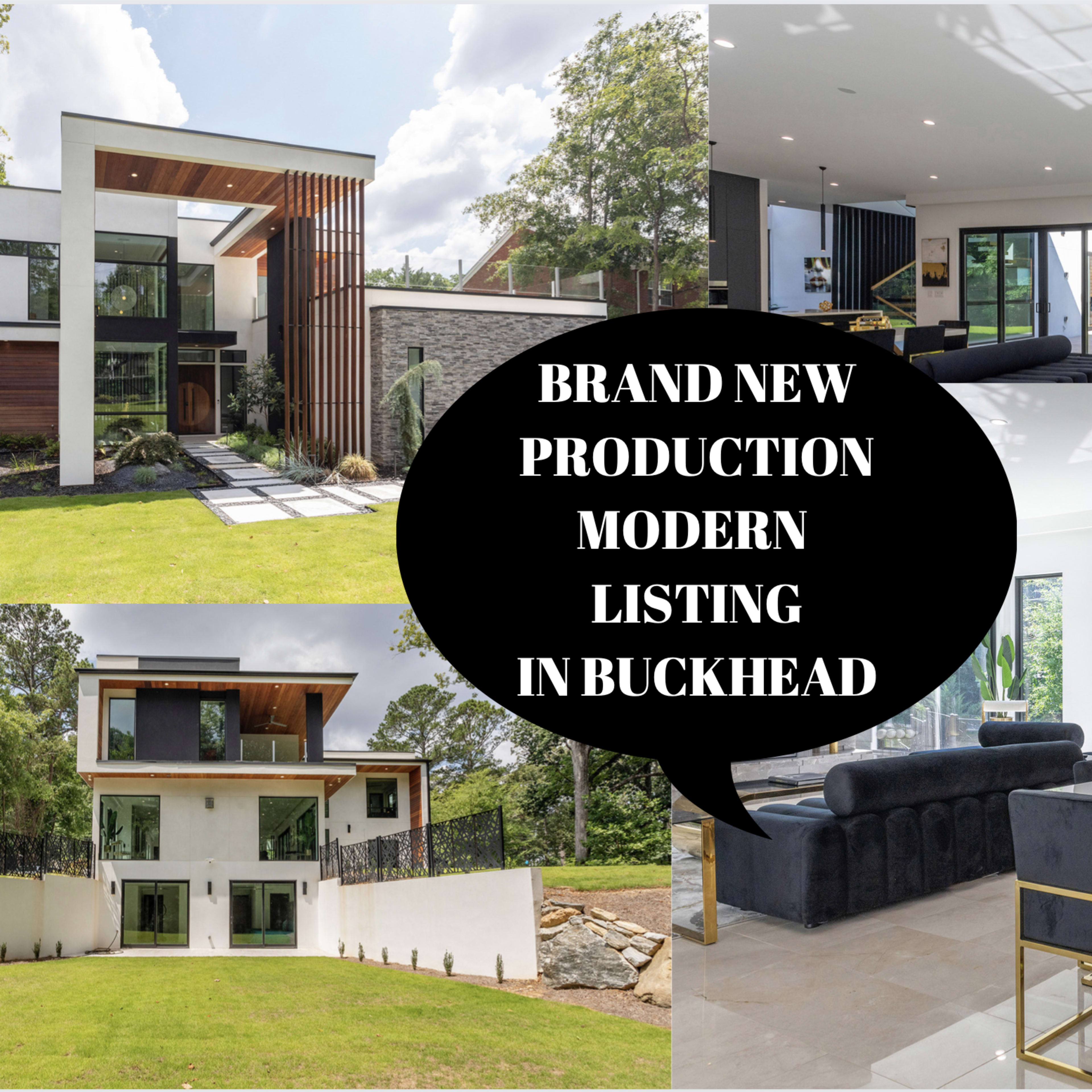 A modern home in Buckhead, featuring contemporary architectural design and spacious interiors with large windows.