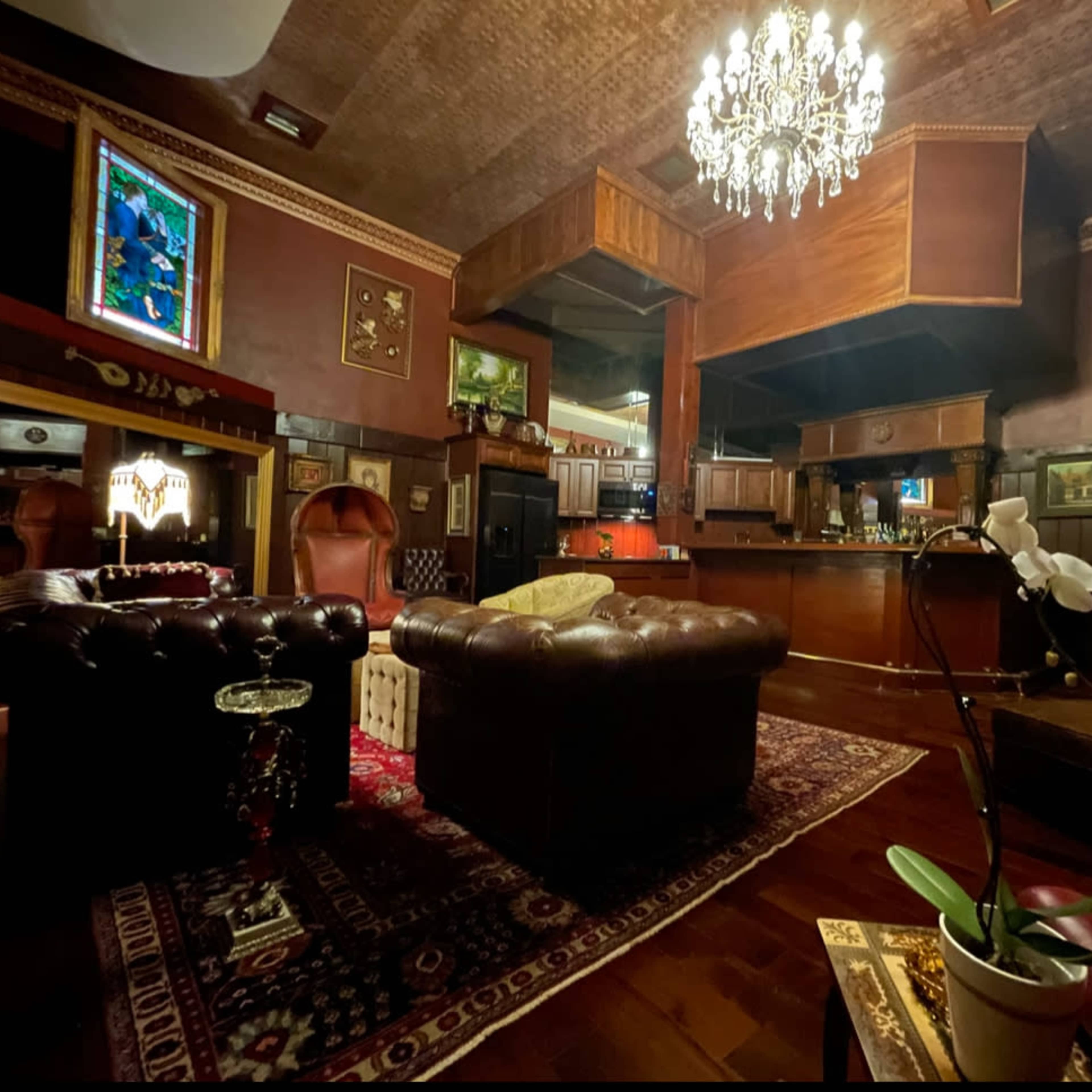 Bar lounge with a fireplace and stage. Image in North Hollywood, Los Angeles, CA