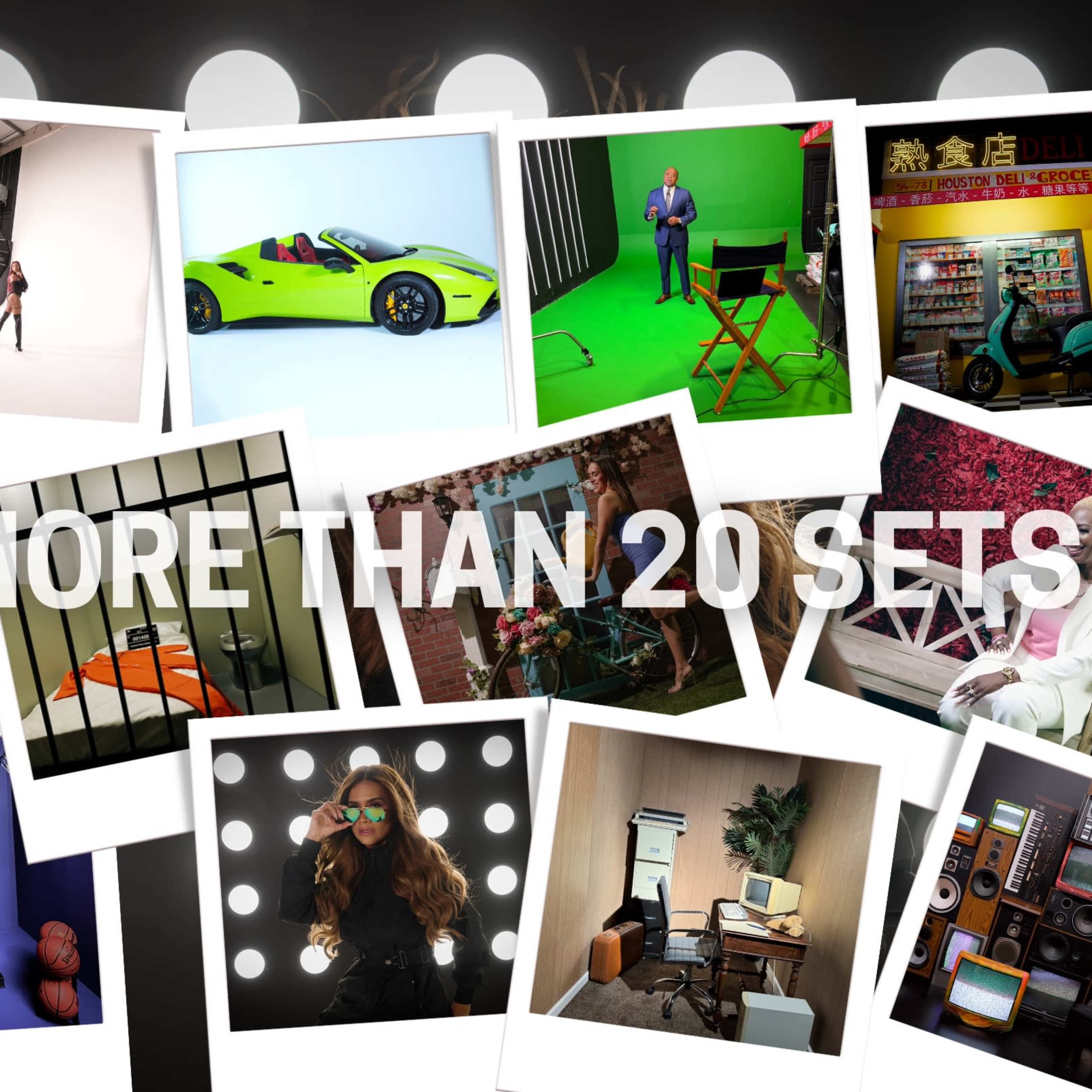 More than 20 custom sets, white Cyc, Green screem, ligths wall and more.... Image in Westside, Houston, TX