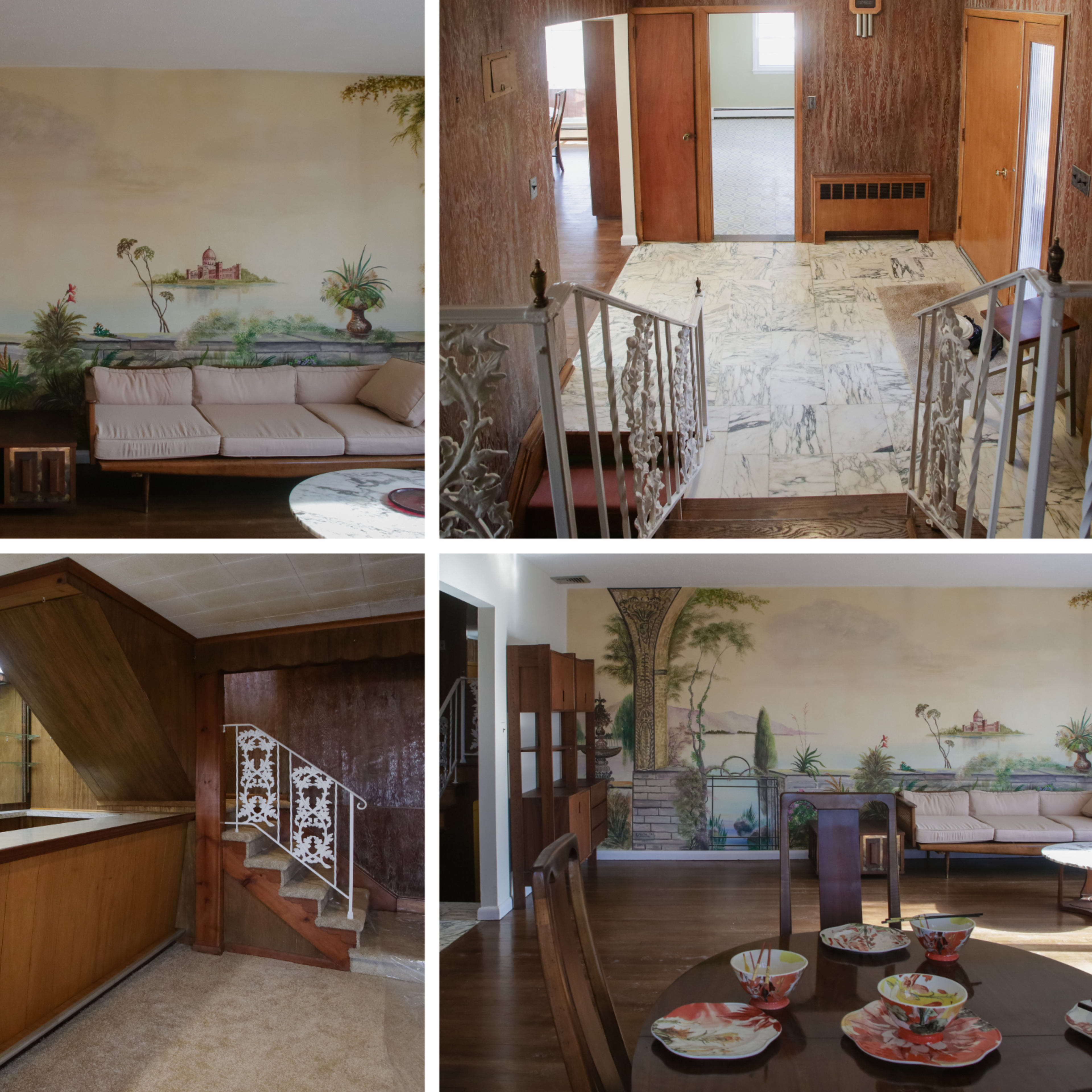 Retro Wallpapered Furnished House with Mid-Century Charm Image in Little Neck, Queens County, NY