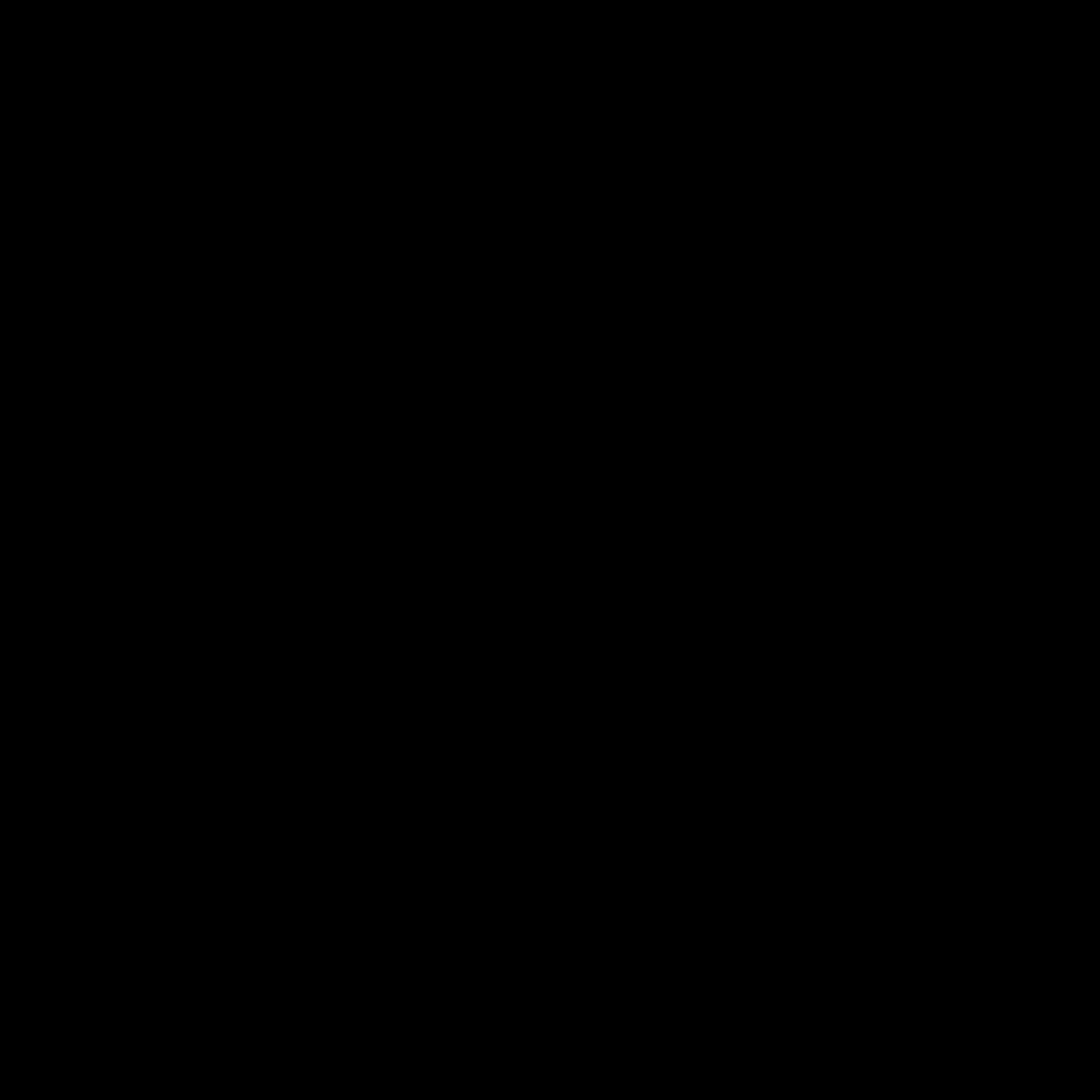A simple black silhouette of a tree with branches and leaves.