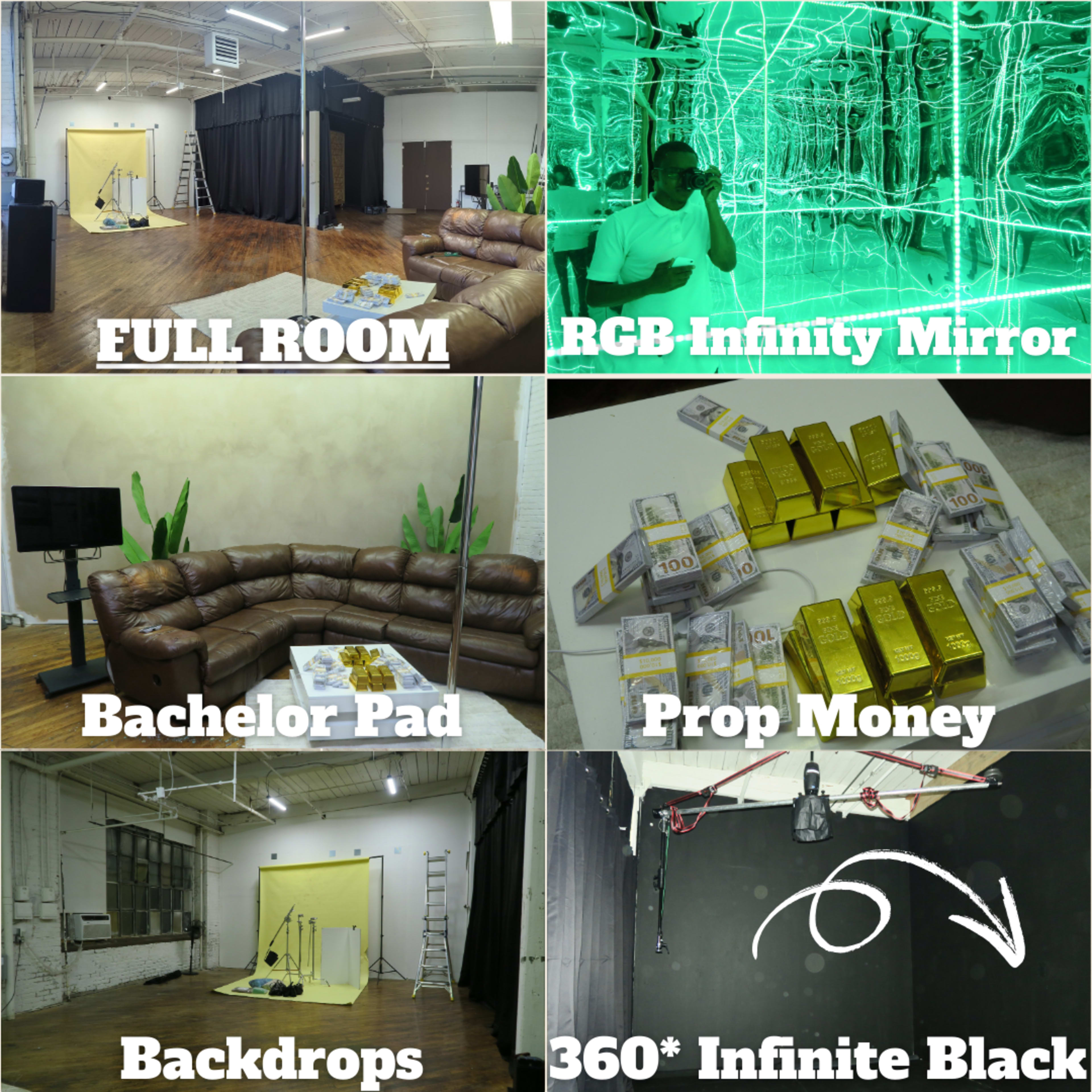 4-Set Urban Studio | Infinity Cube | 360° Black | Industrial Loft | Backdrop Image in North Philadelphia, Philadelphia, PA