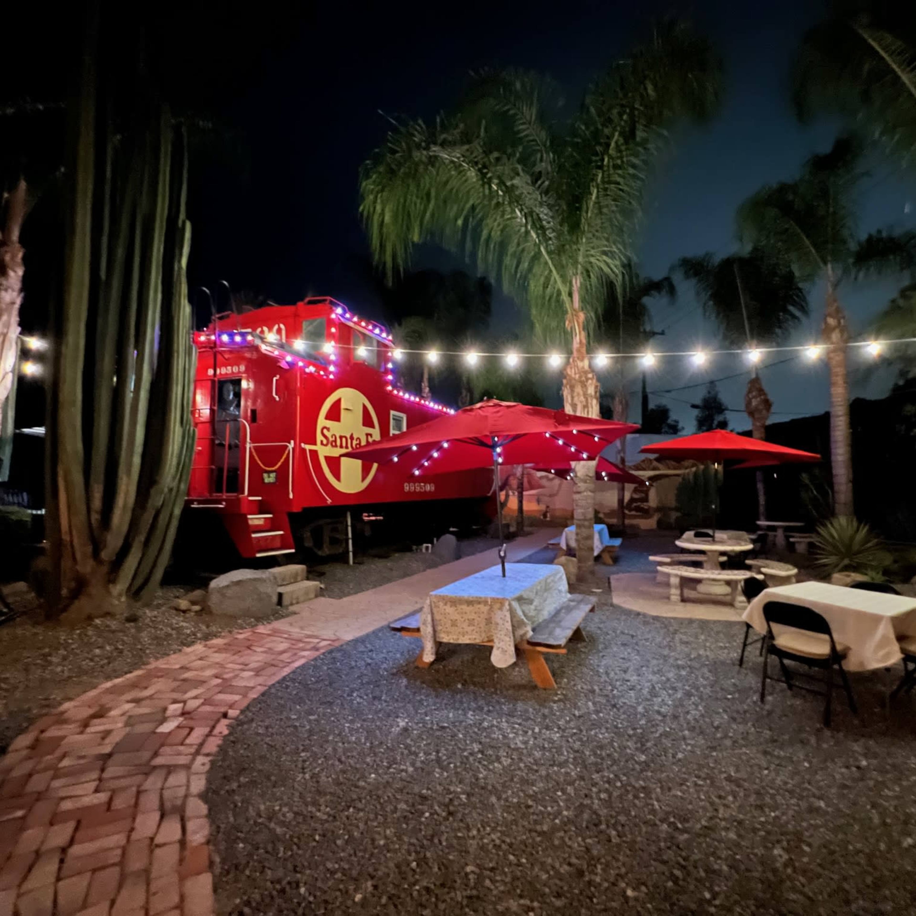 Vintage Train Caboose with Cafe Patio and Fenced Yard Image in , El Cajon, CA