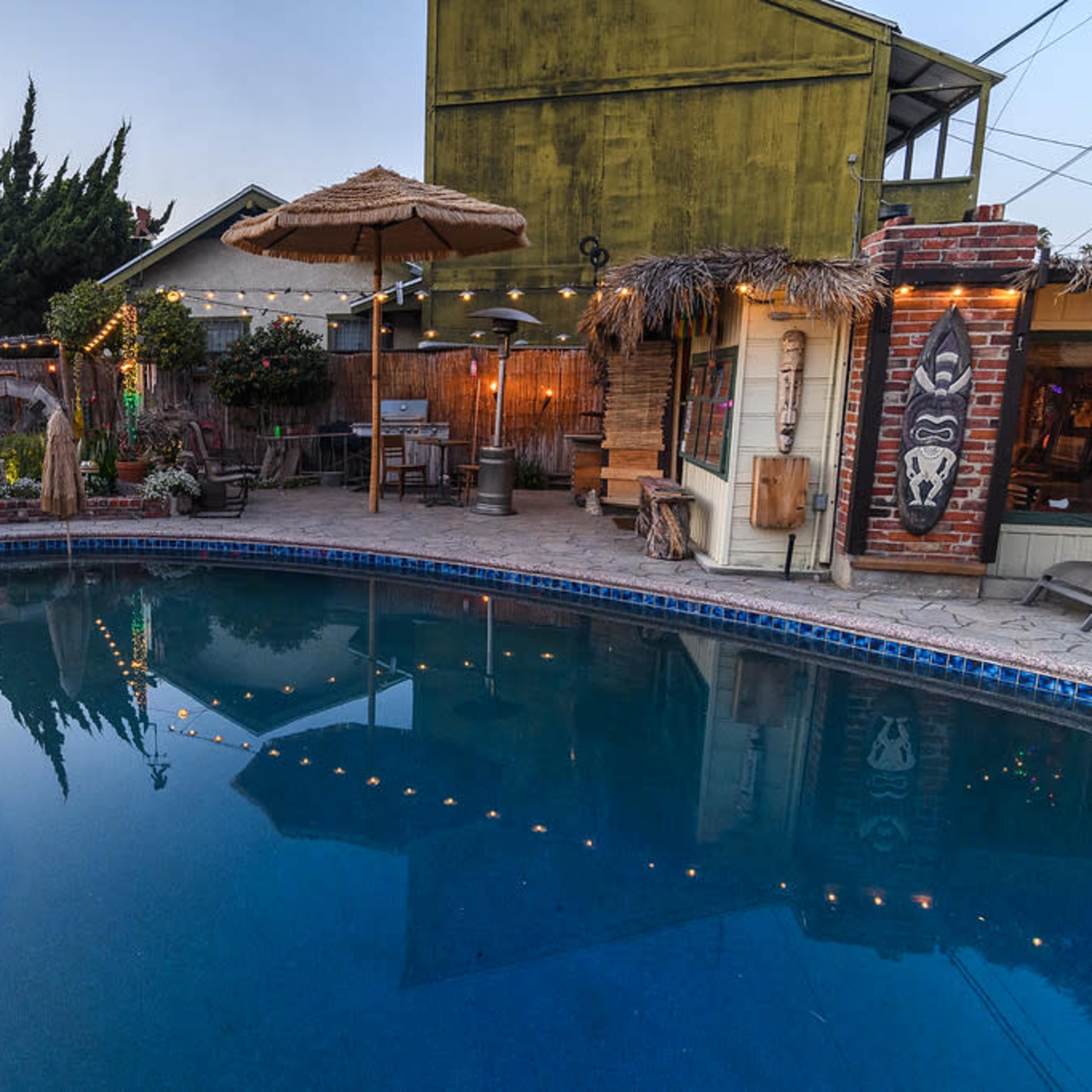 2 Vintage Backyards- Tropical Tiki  & Desert Cantina Image in Rose Park, Long Beach, CA