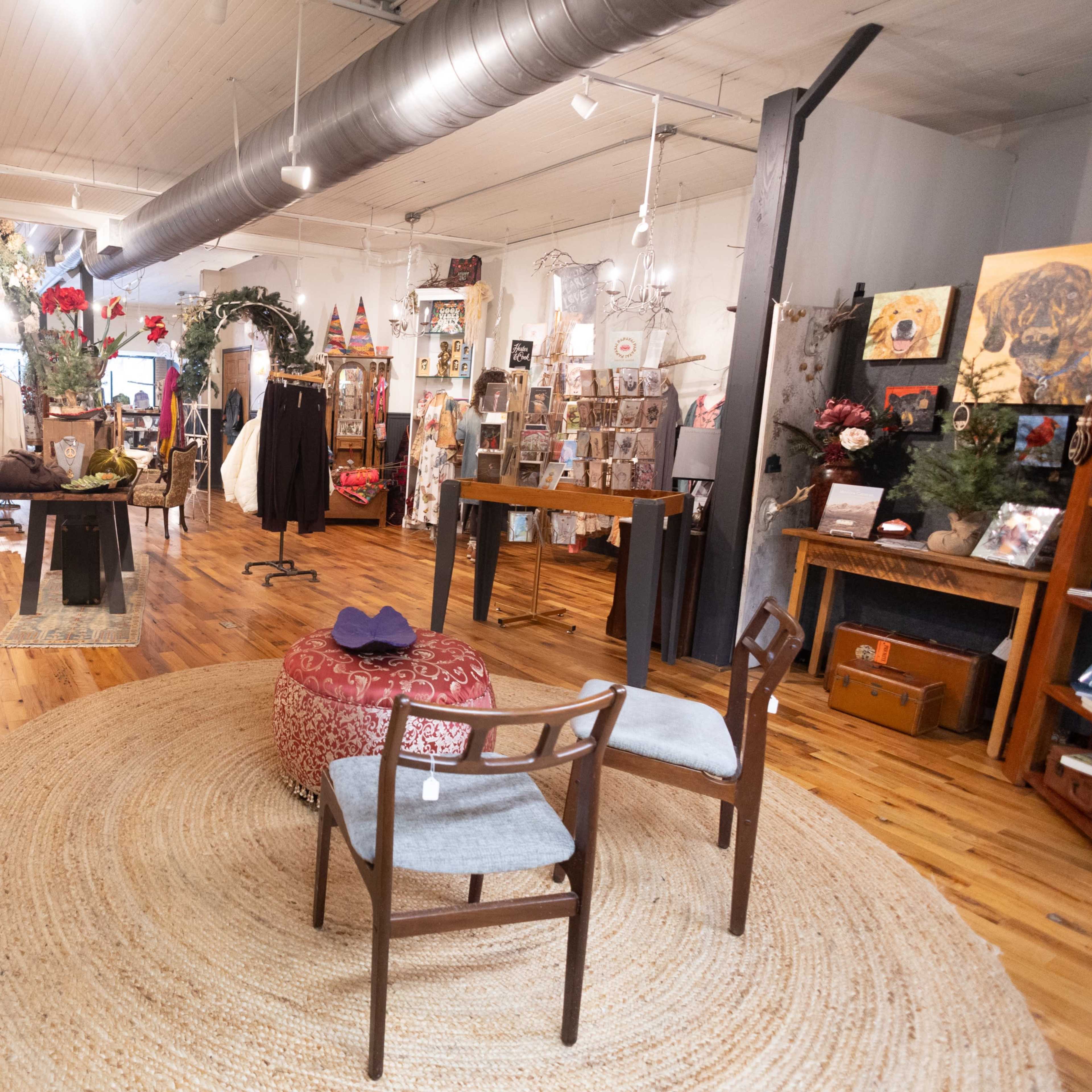 Heart of town, rustically elegant boutique with an industrial backdrop nestled in the beautiful mountains of WNC. Image in Canton, Canton, NC