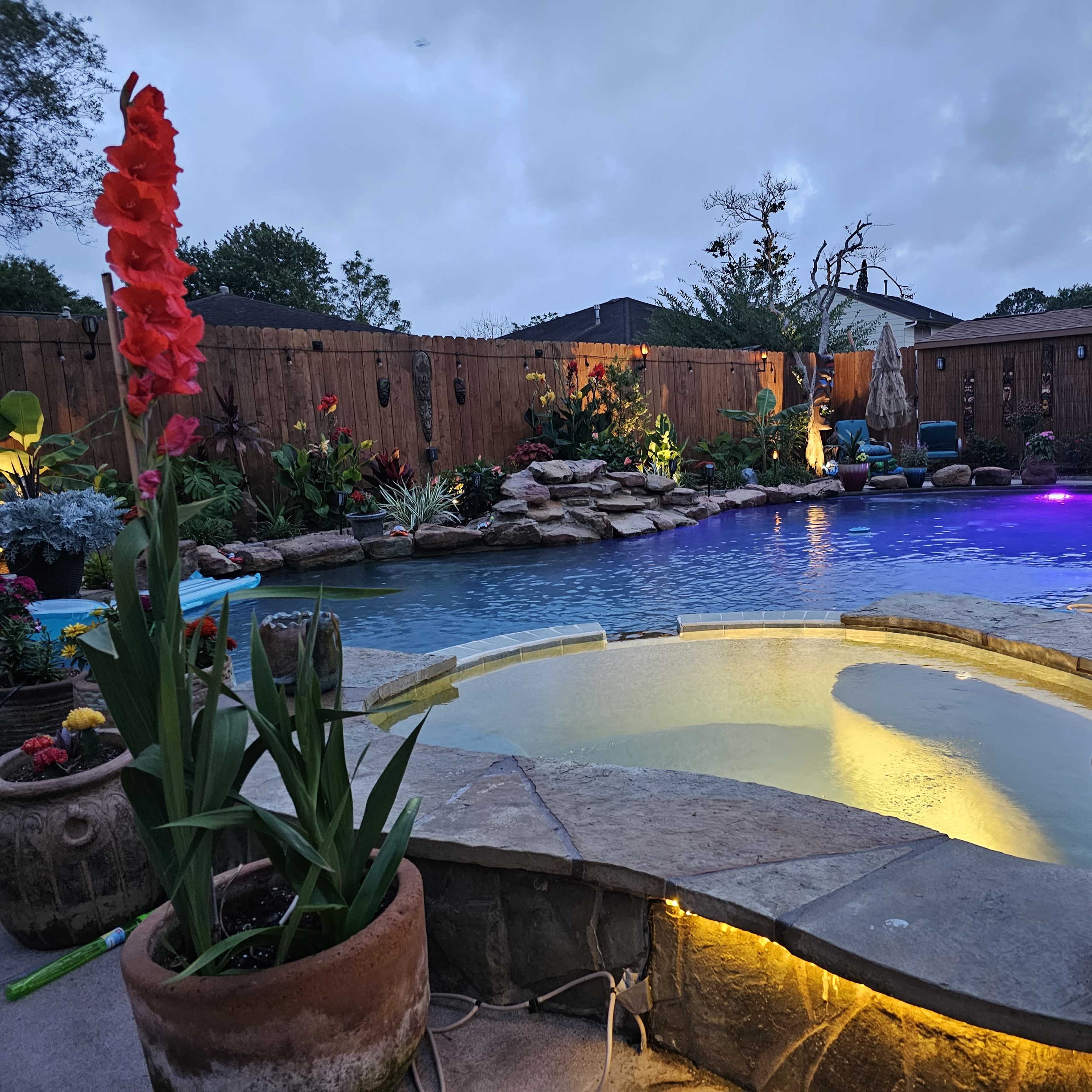 Tropical Poolside Paradise for Outdoor Events in Pasadena Image in Village Grove, Pasadena, TX
