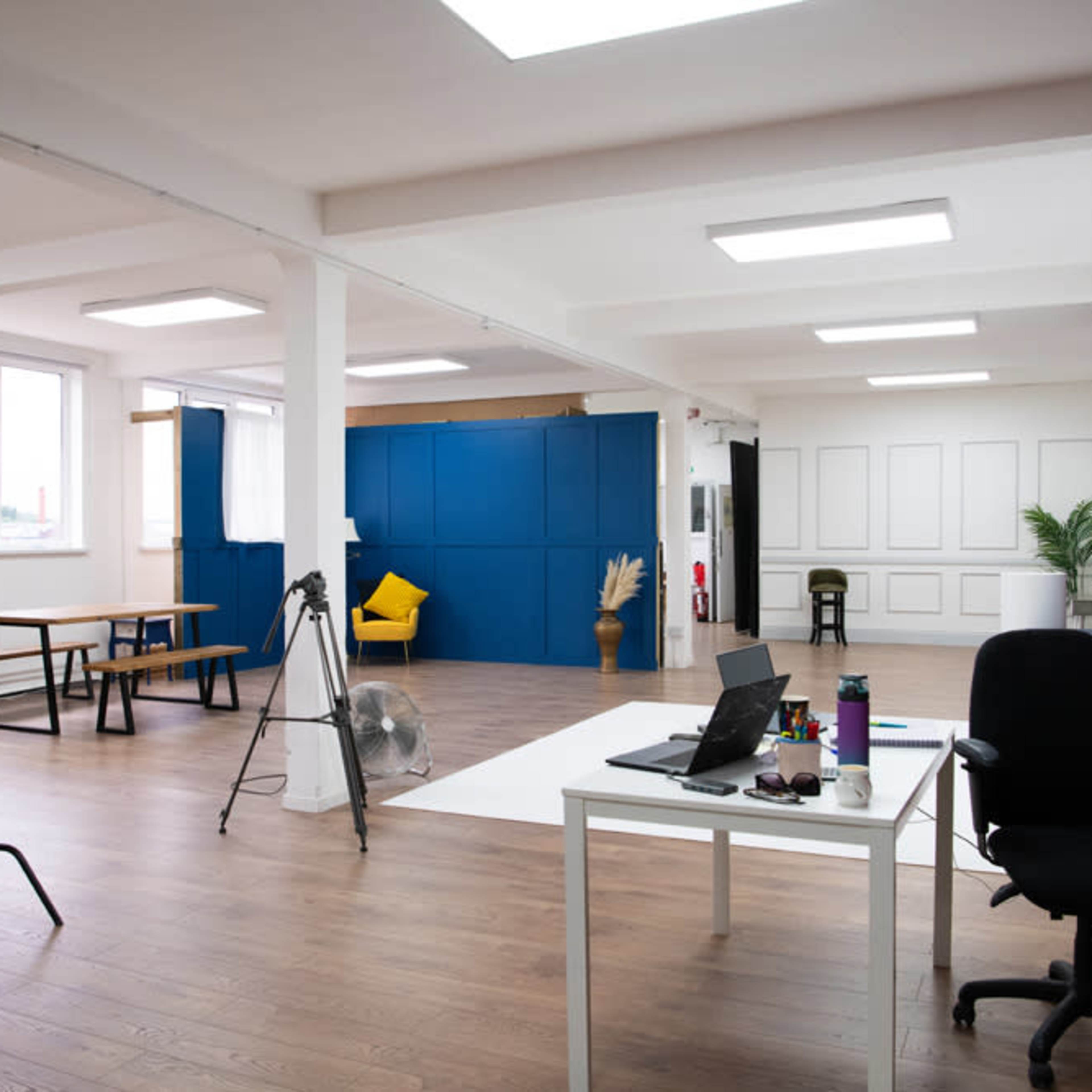 Unique and versatile city studio space with multiple sets, natural light, studio lights, hot desks, video, photography and editing all available inhouse along with equipment hire, gaffer services and much more. contact for further details. perfect studio for campaign, e-commerce, still life and creative content. Image in Cheetham Hill, Manchester, England