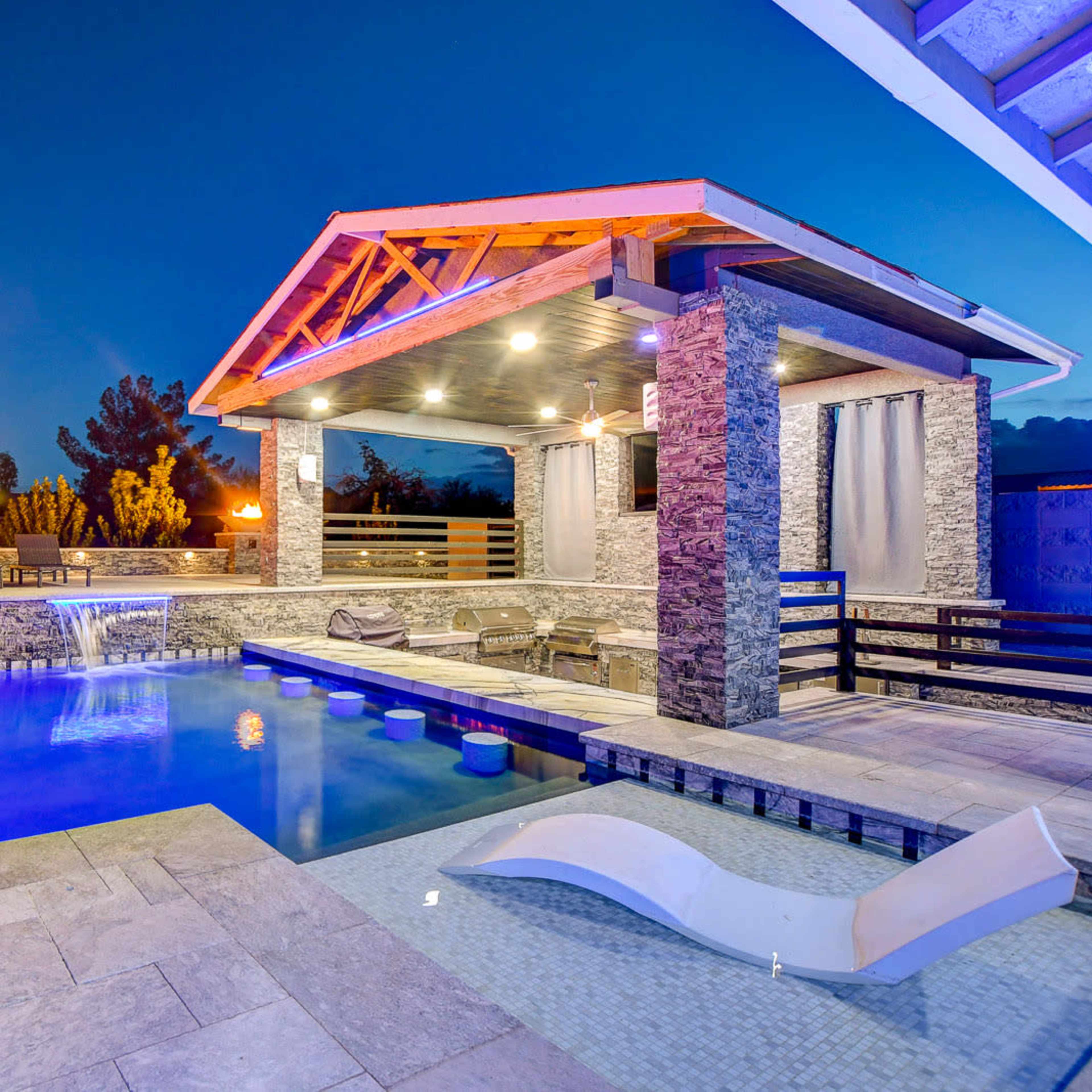 Huge Backyard with Pool, Spa and In-Ground BBQ Area Image in Tule Springs, Las Vegas, NV